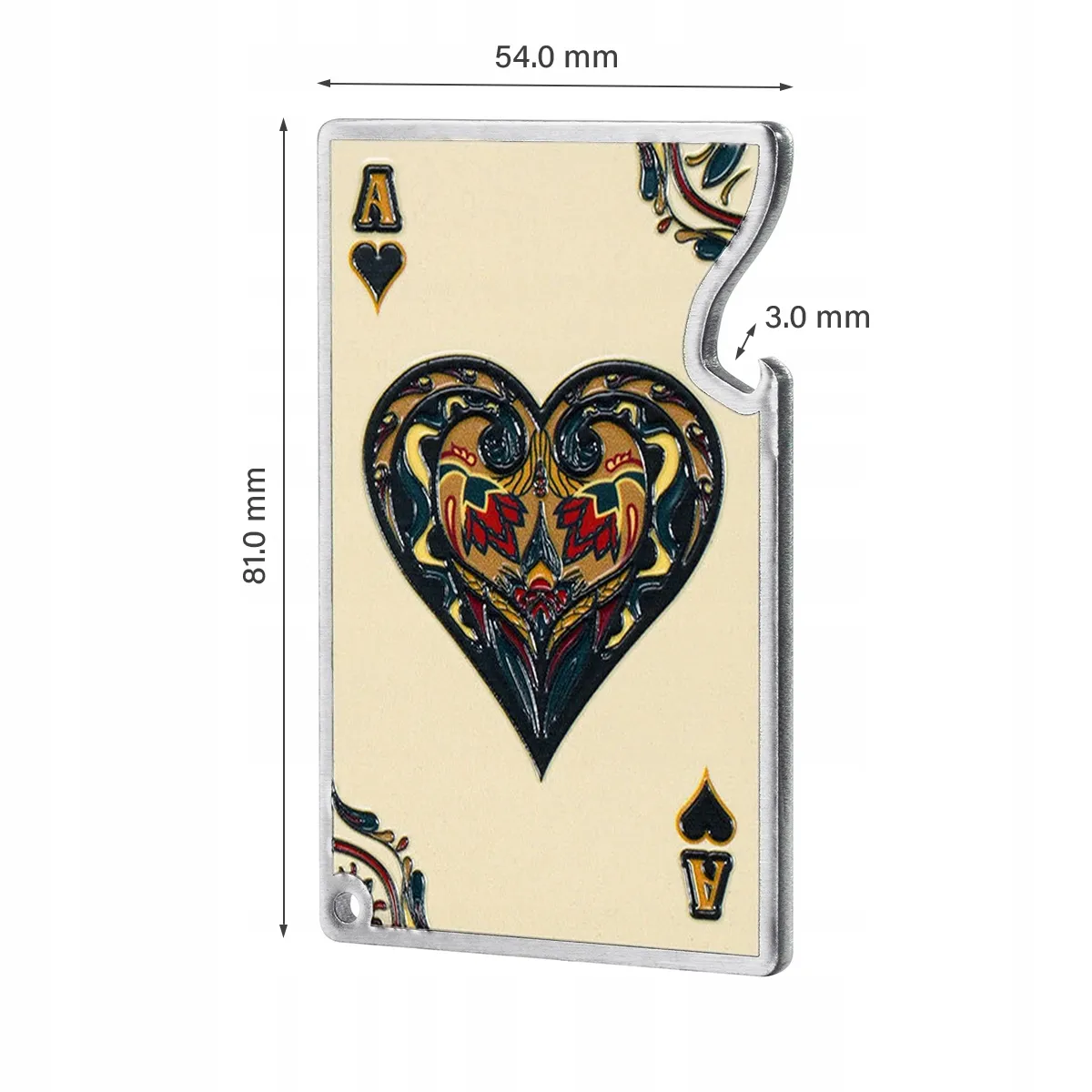 Banon butelių atidarytuvas, 8 cm, kreminės širdies formos