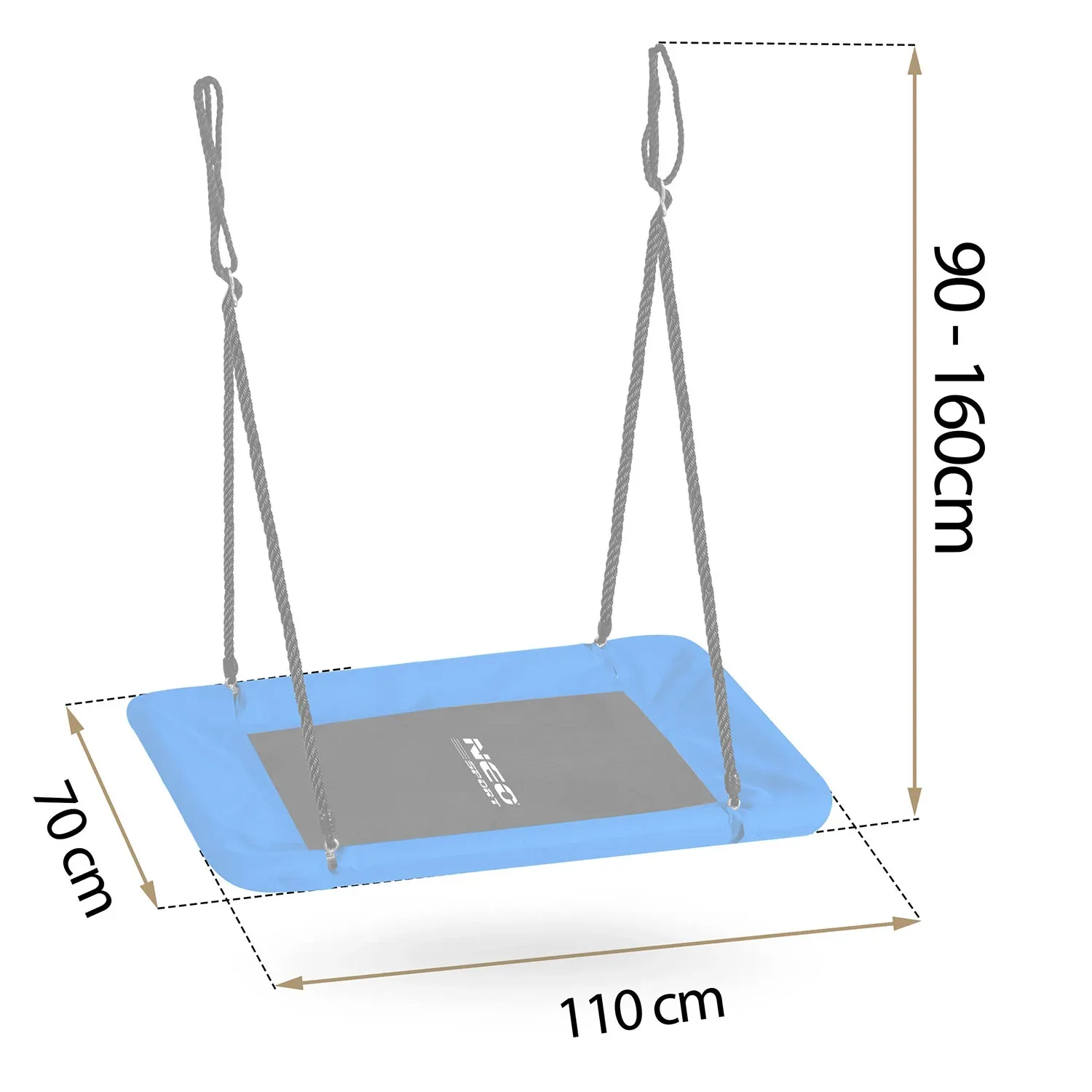 „Neo-Sport Swingo“ stačiakampės „Crown Nest“ sūpynės, 110 x 70 cm - nuotrauka 1