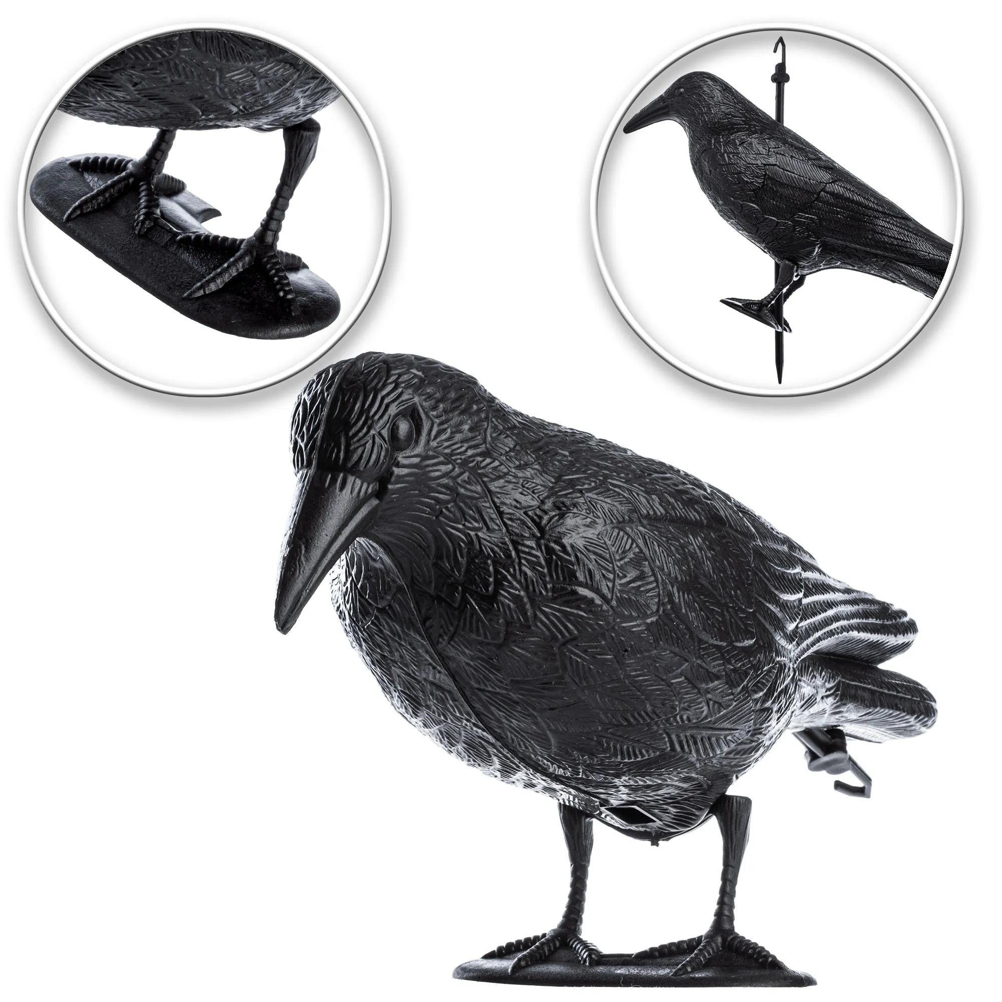 Paukščių baidyklė „Black Raven Krokom“, juoda, 2 vnt.