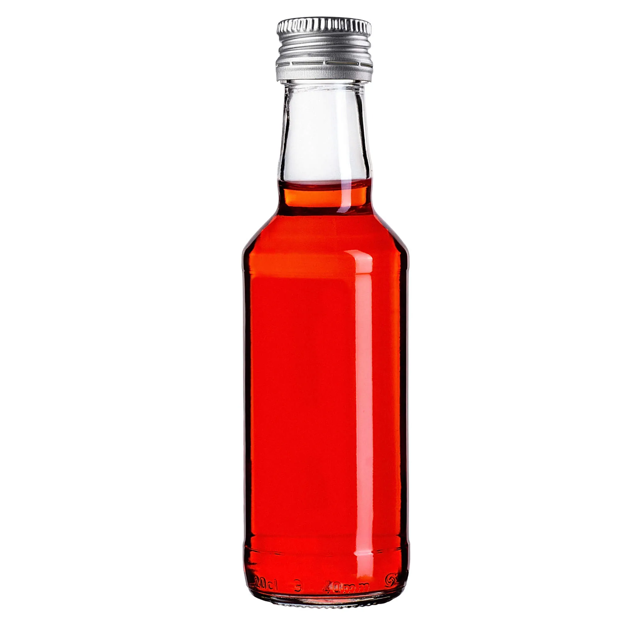 Monopol stikliniai buteliukai 200 ml su sidabriniu dangteliu, 100 vnt.