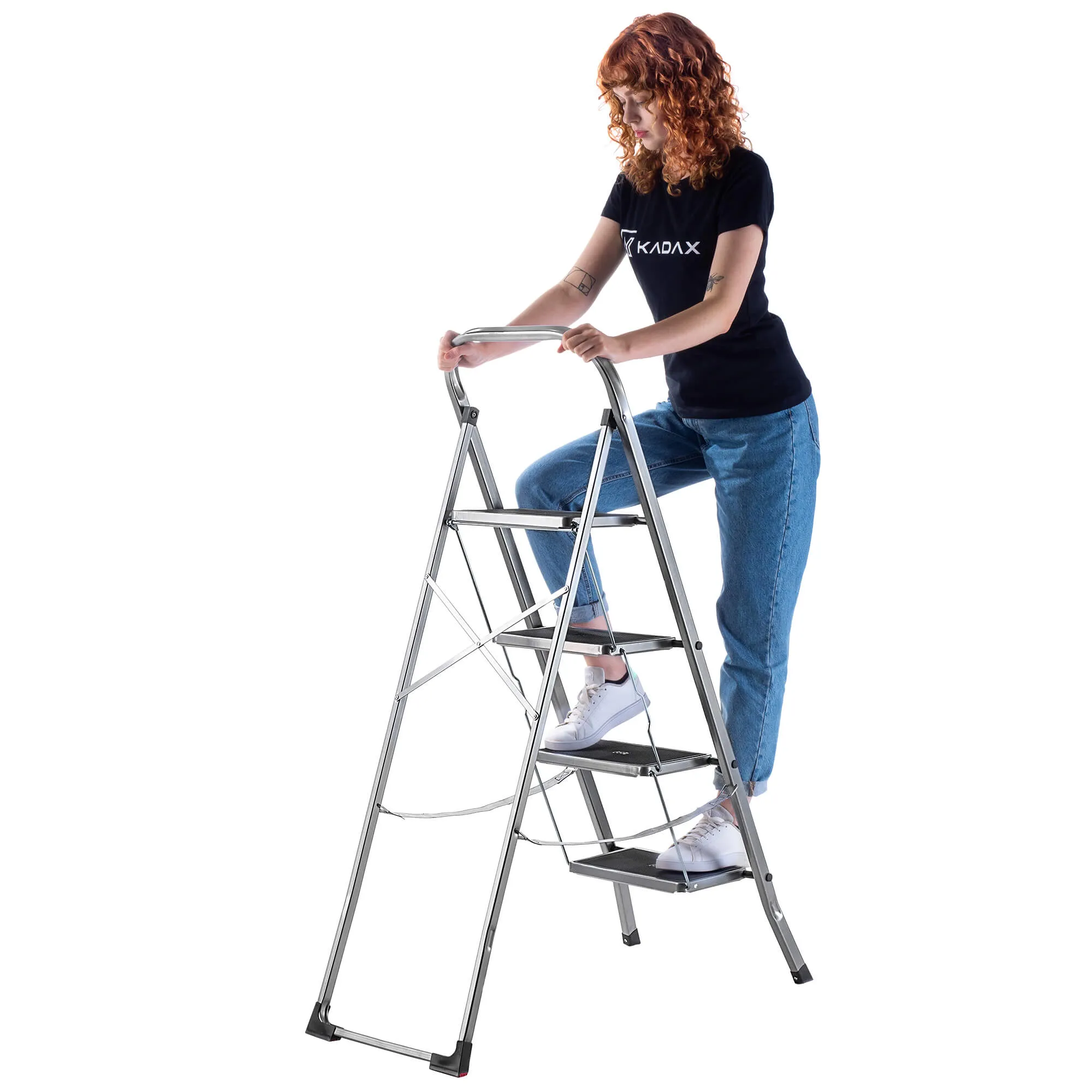 „Toro“ plieninės kopėčios su platforma, 4 laipteliai, 150 kg