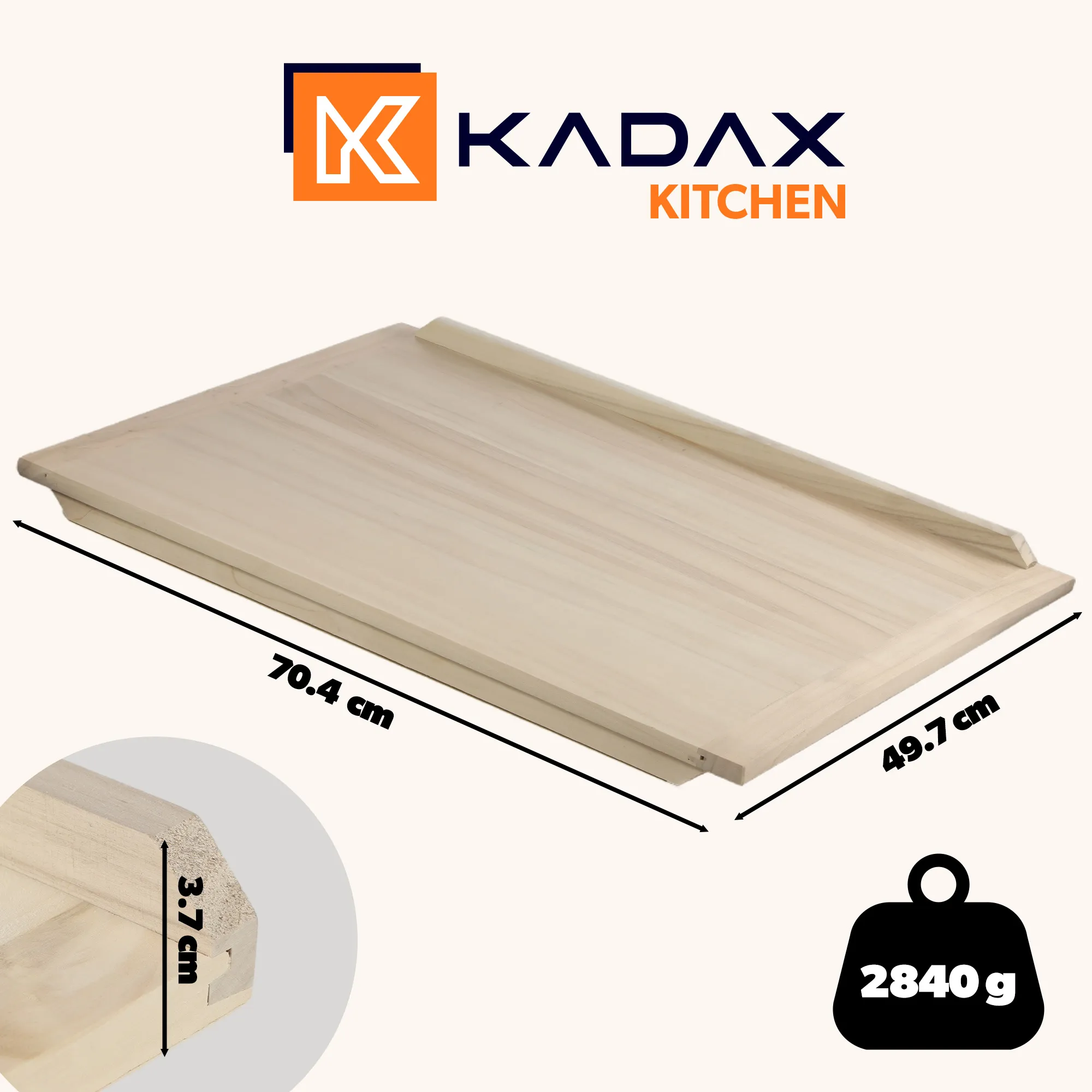 Dvipusė tešlos lenta 50 x 70 cm