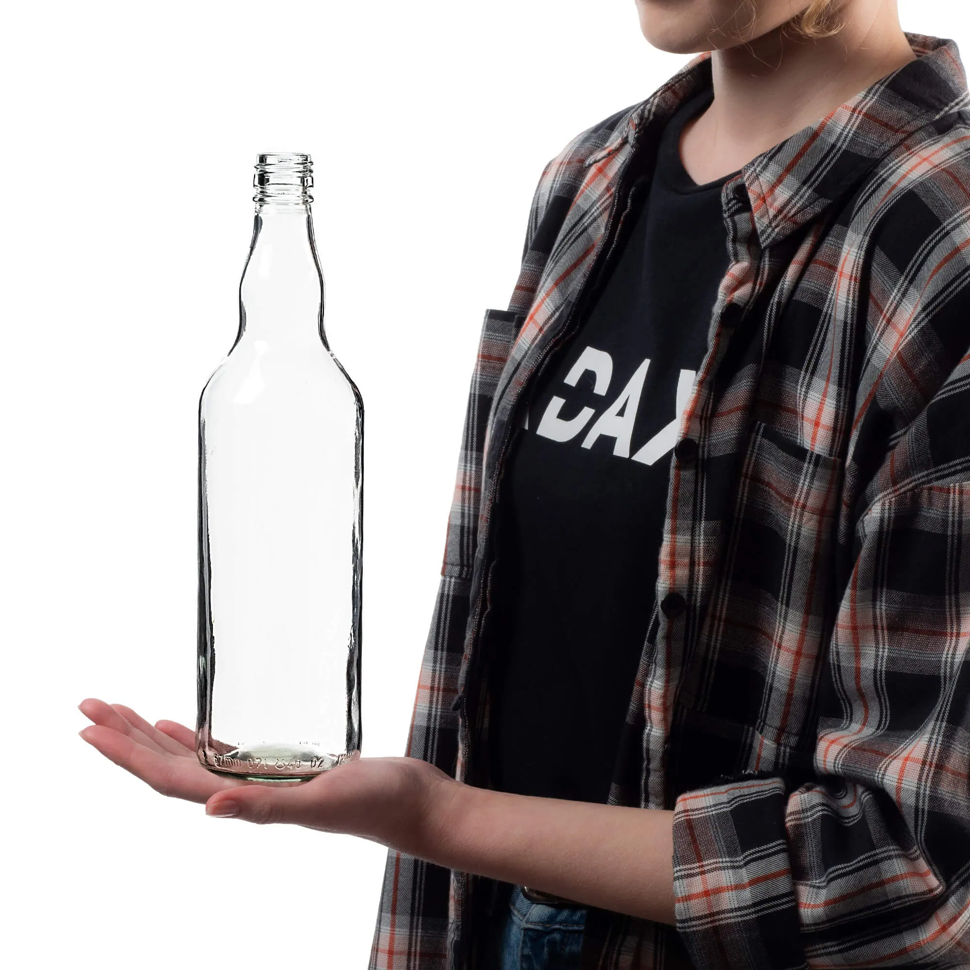 Monopol stikliniai buteliai 700 ml su ilgu raudonu dangteliu, 10 vnt.