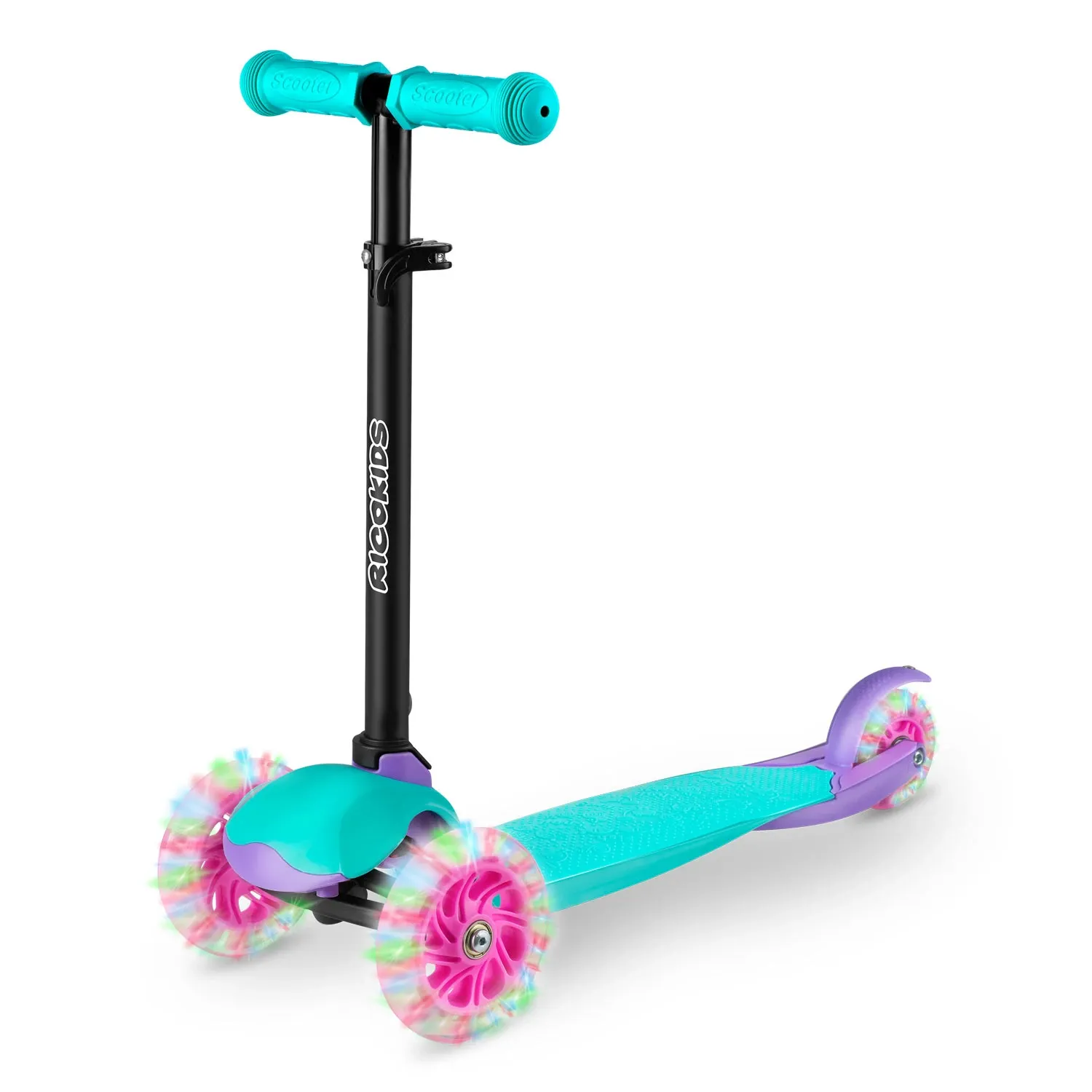 „Ricokids Loco“ triratis paspirtukas – turkio spalvos rožinis - nuotrauka 1