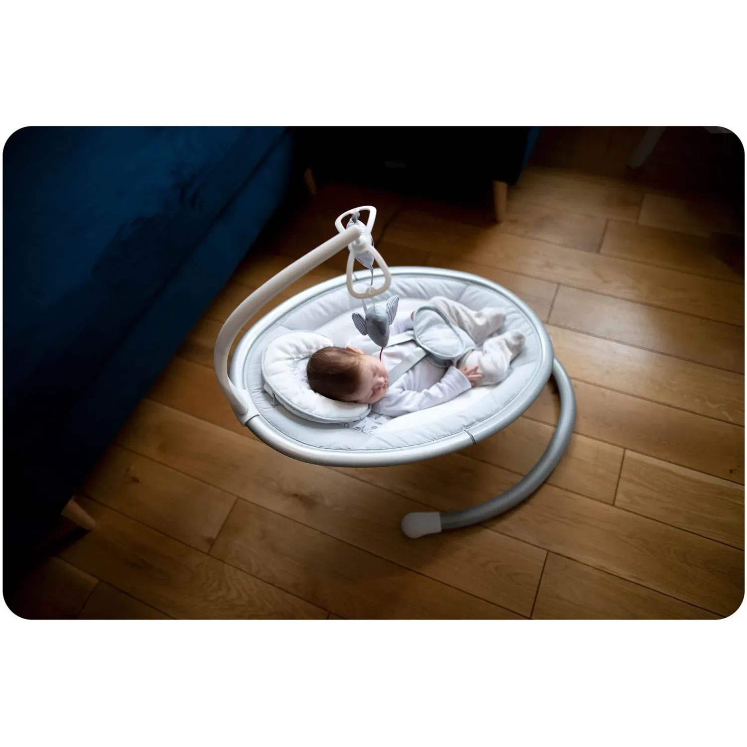 Daugiafunkcinė supamoji kėdė su automatiniu supamuoju mechanizmu, balta ir pilka Ricokids 705000 - nuotrauka 1
