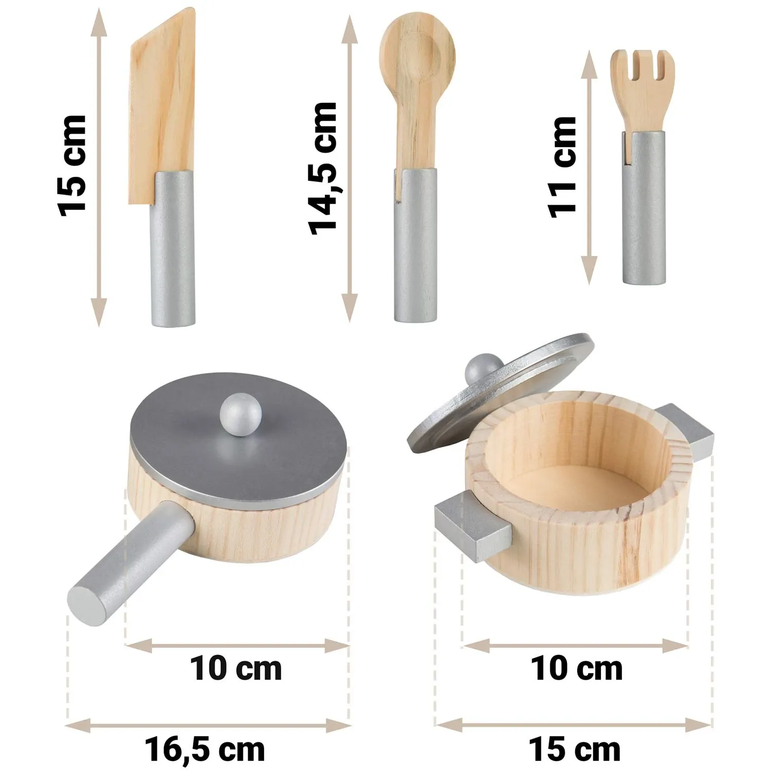 Medinė virtuvė vaikams 60 x 30 x 85 cm - nuotrauka 1