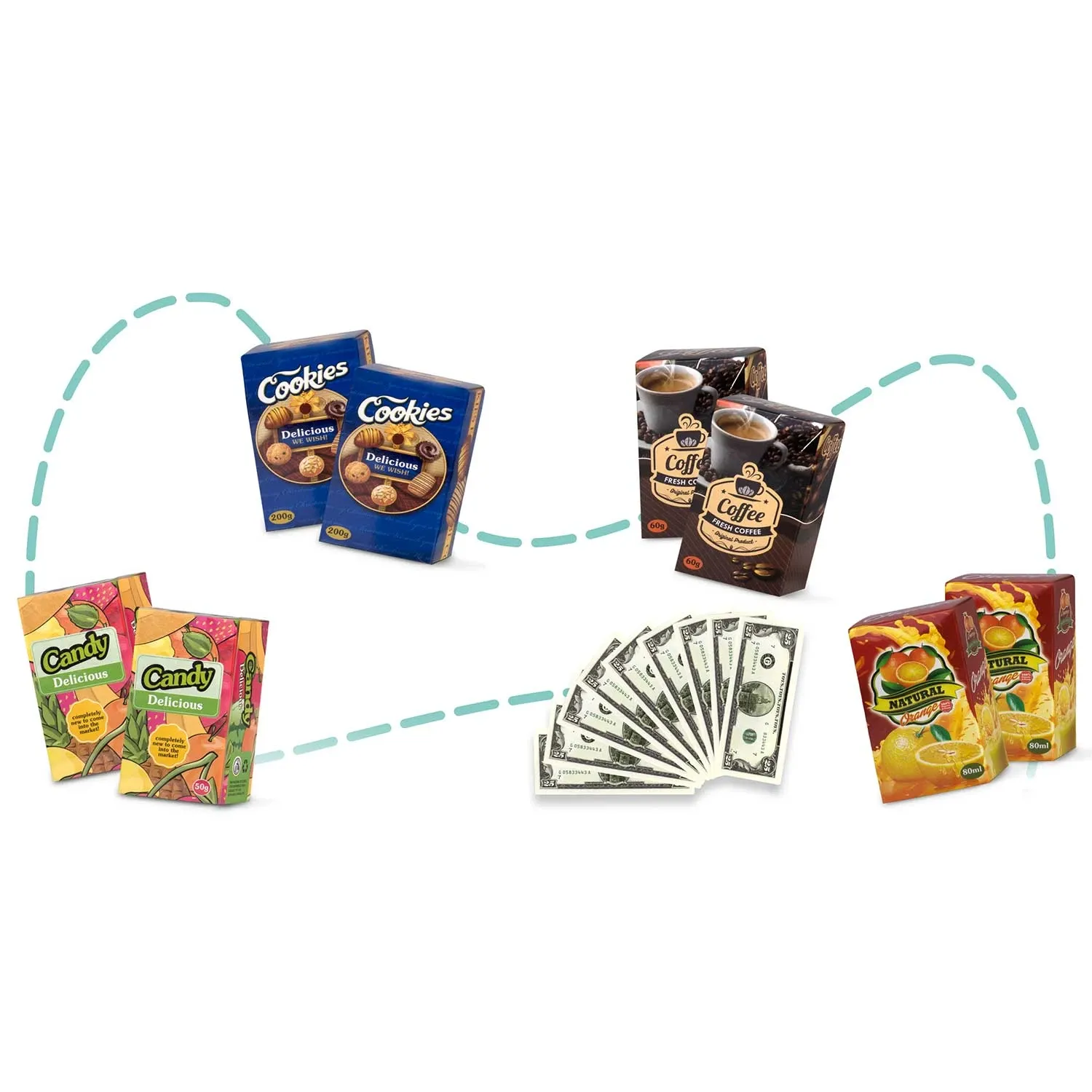 „Ricokids 773400“ pirkinių vežimėlis, mėlynas - nuotrauka 1