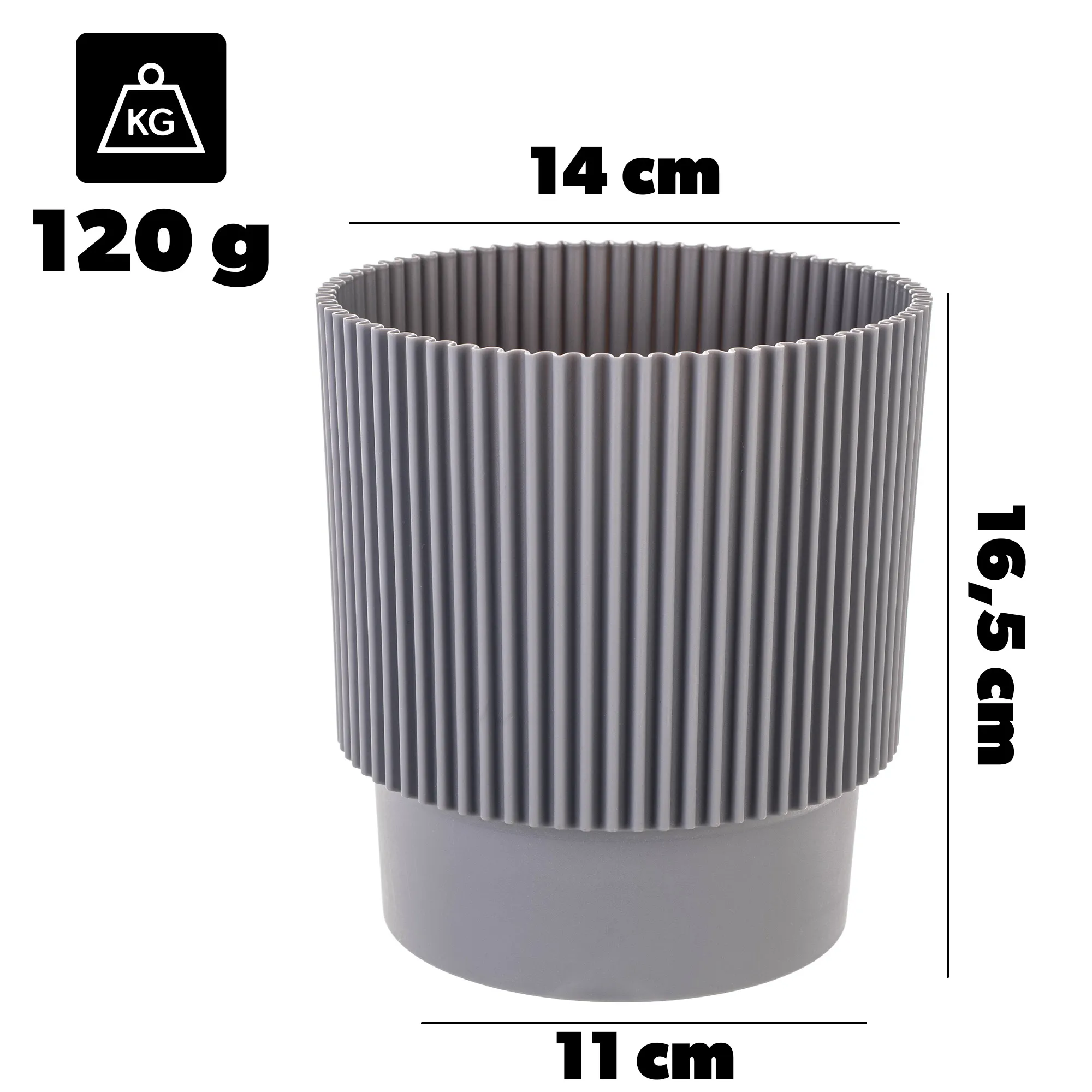 Aldeia gėlių vazonas 14 cm pilkas