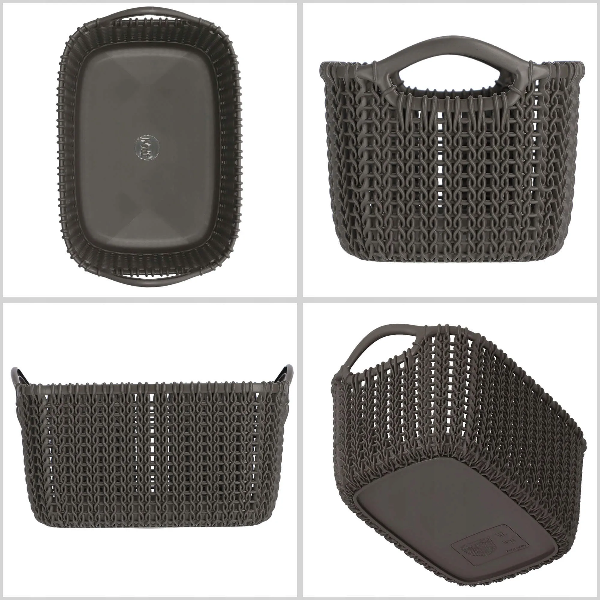 3L „Curver“ megztas krepšelis su rankenomis, rudas