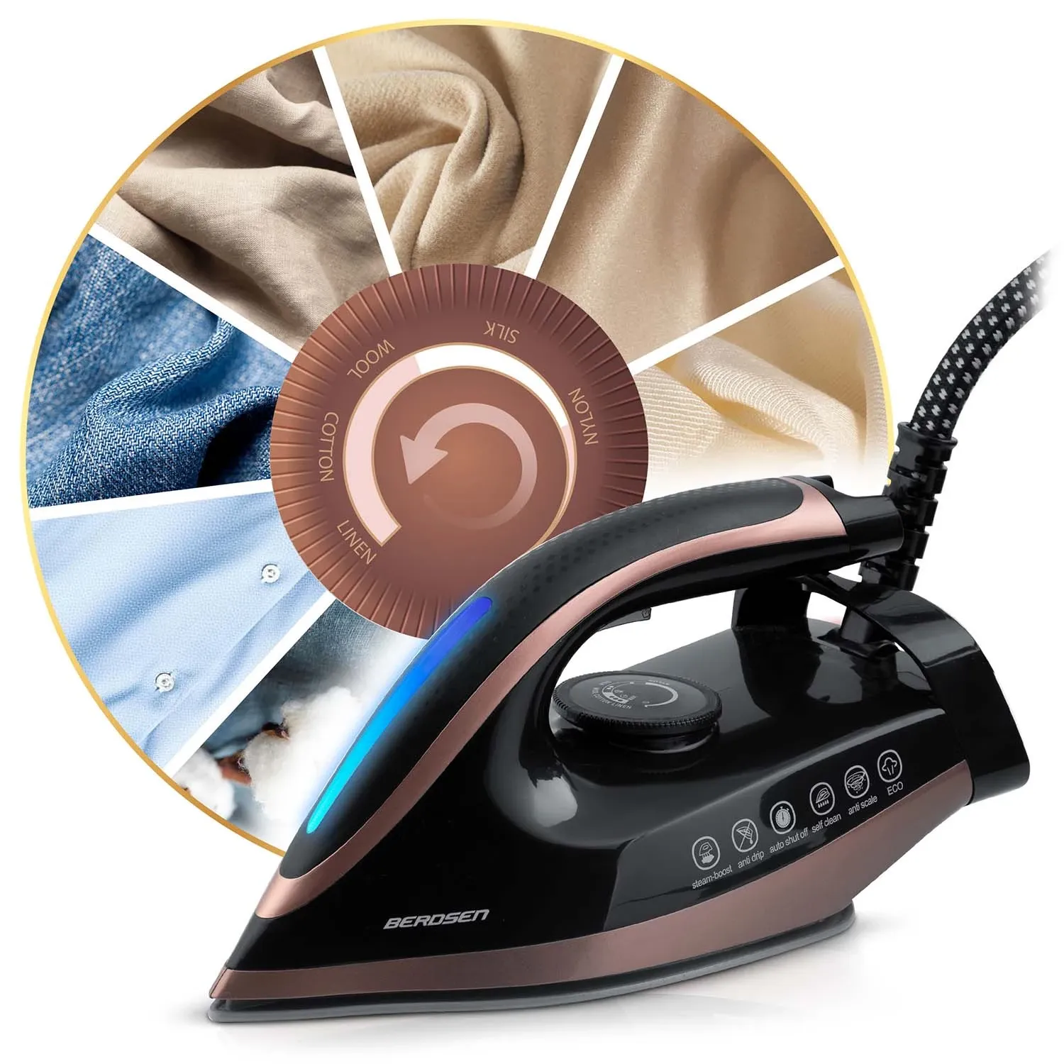 Garo stotelės lygintuvas su garų generatoriumi 3000 W, Berdsen BD-334, su keramine danga - nuotrauka 1