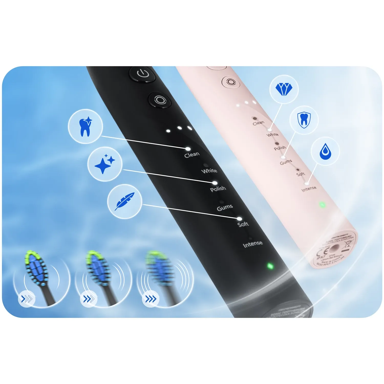 Berdsen Galaxy Duo Sonic dantų šepetėlių rinkinys (2 vnt.) - nuotrauka 1