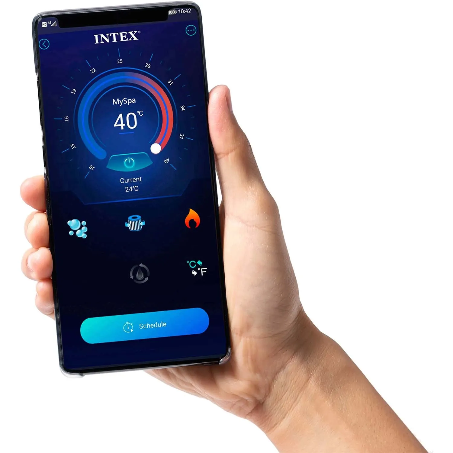 Pripučiama SPA su hidromasažu 6 asmenims INTEX 28452 Hydromassage 28452NP LED TAIKYMAS - nuotrauka 1