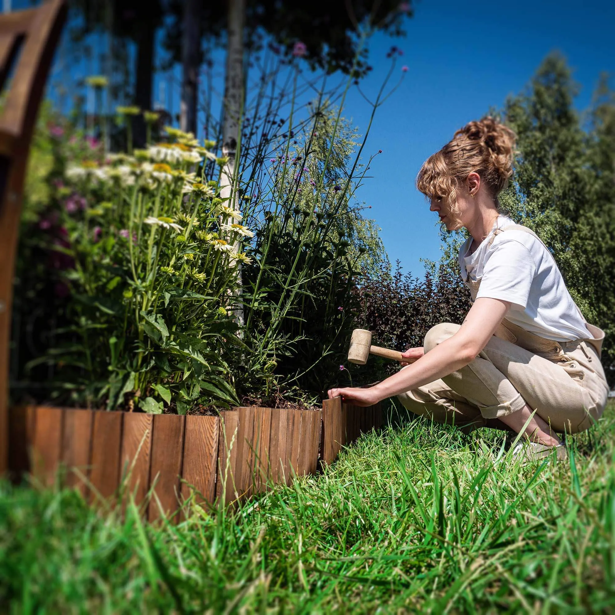 Medinė ritininė tvora Ansjo, apvadai 115 x 20 cm, ruda