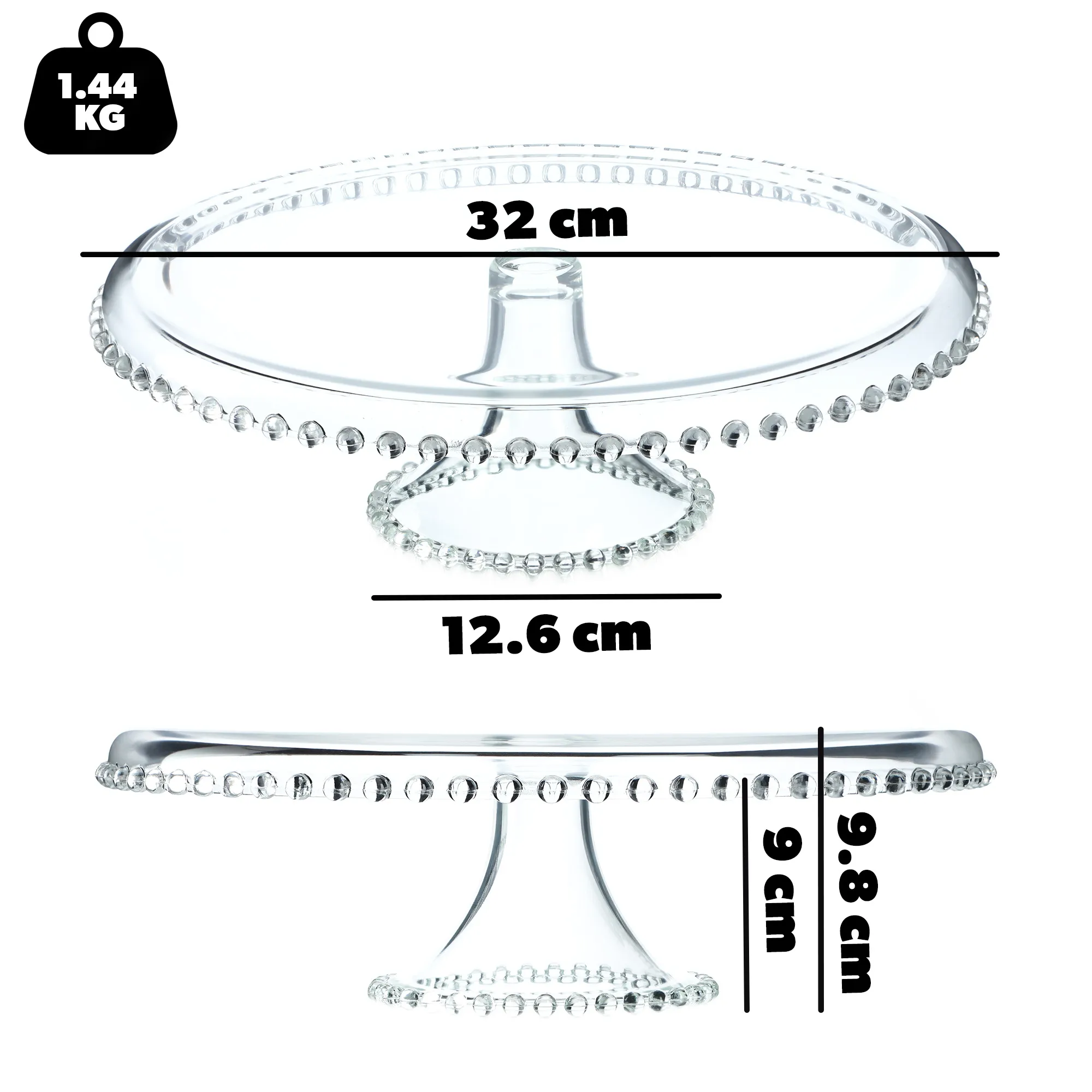 Assa torto stovas su dekoratyviniais rutuliukais 32 cm