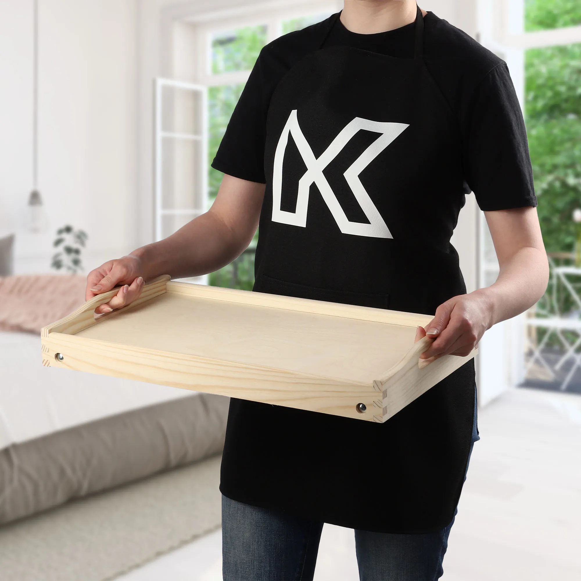 „Solia“ pusryčių stalas, nešiojamam kompiuteriui, 50 cm, natūralus