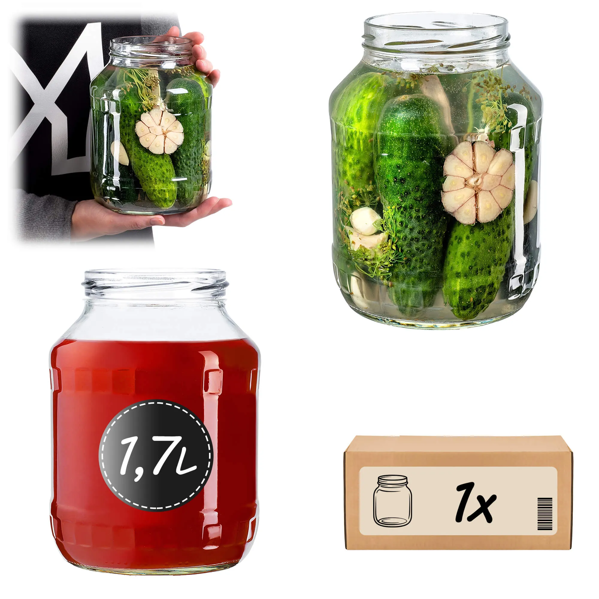 Boro stiklinis indelis 1,7 l 89 mm be dangtelio 1 vnt.