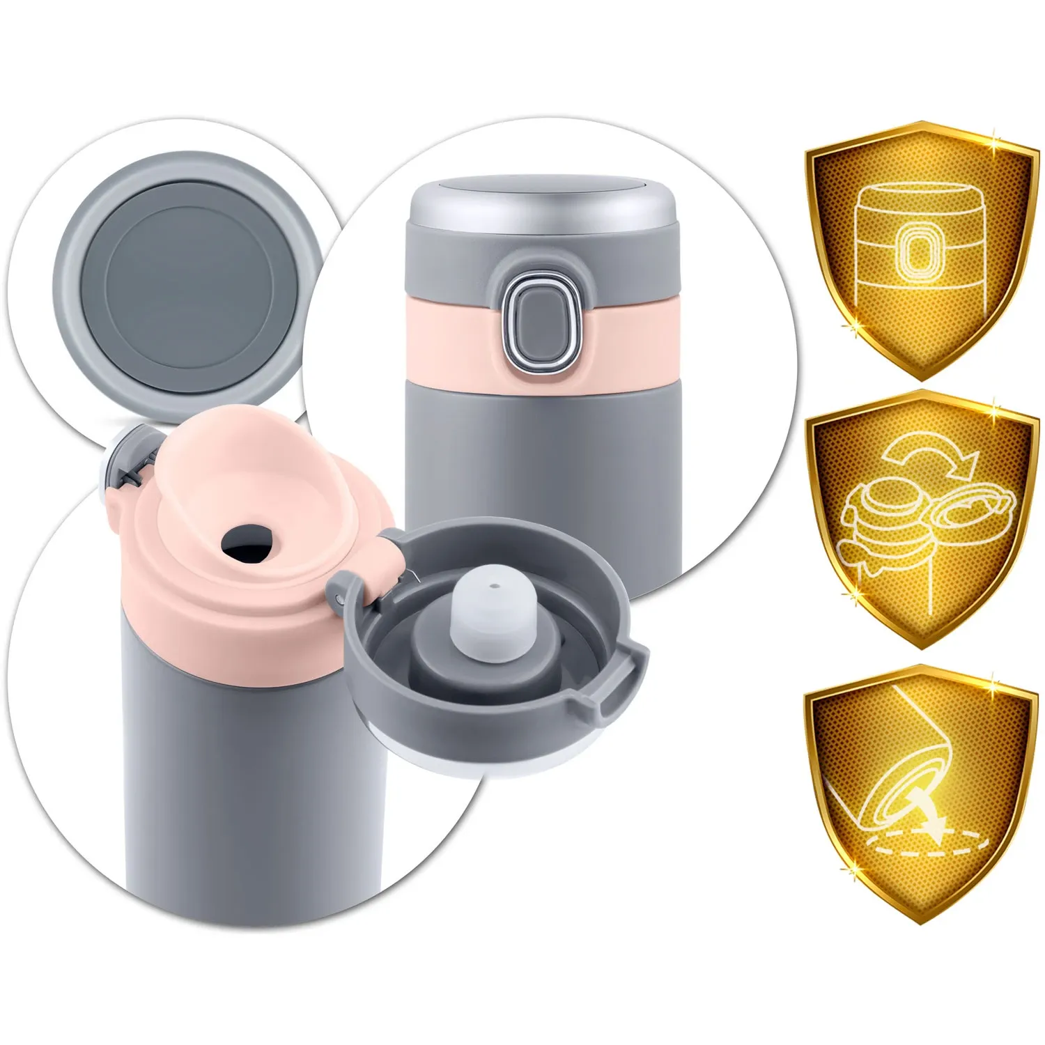 Vakuuminis termosas 450 ml BD-786 pilkas - nuotrauka 1