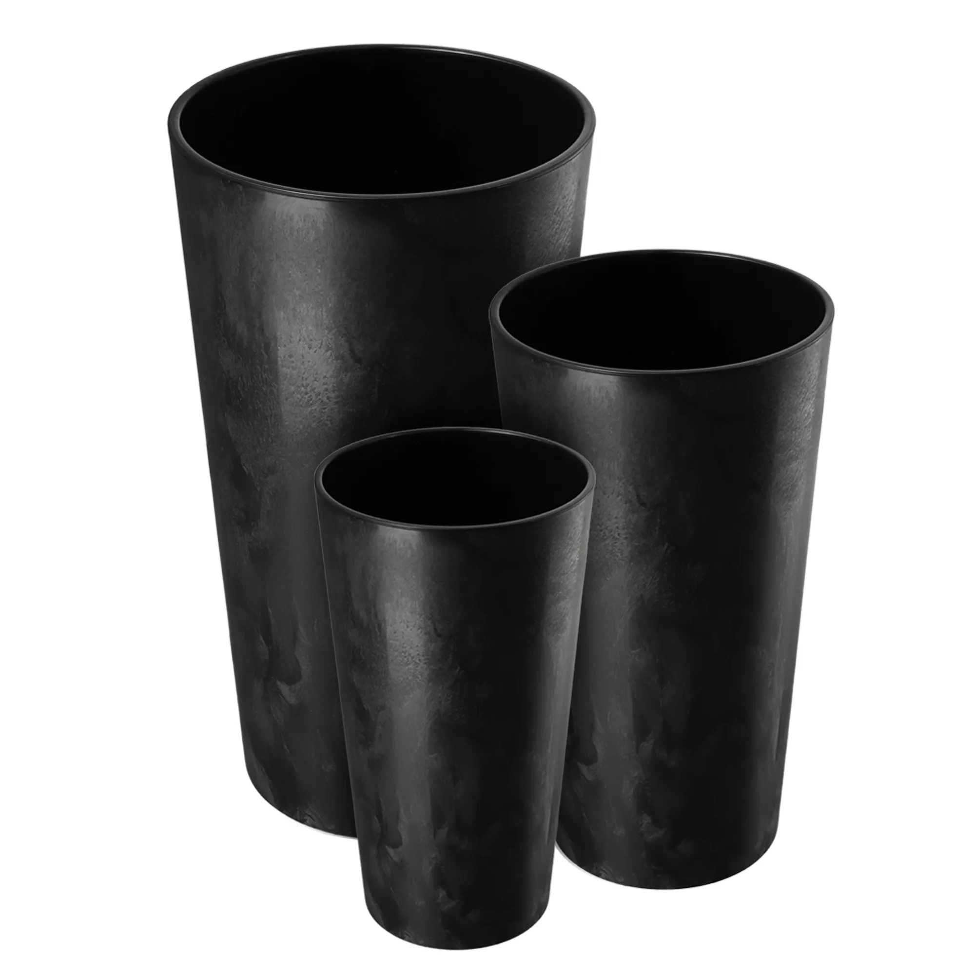 Merag gėlių vazonas 26 cm juodas betonas