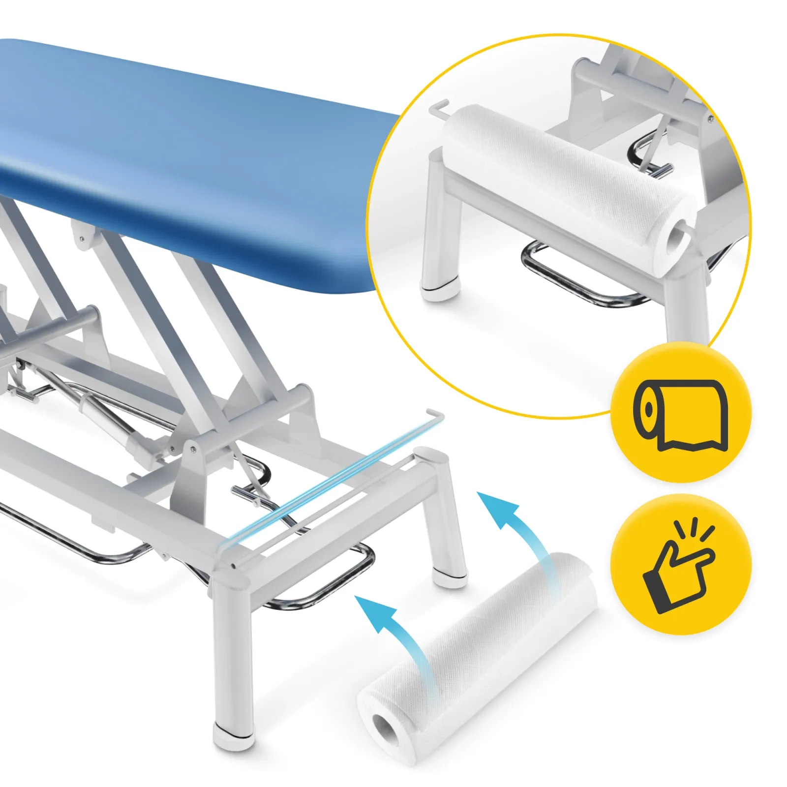 PURE mėlynas elektrinis masažo ir reabilitacijos stalas