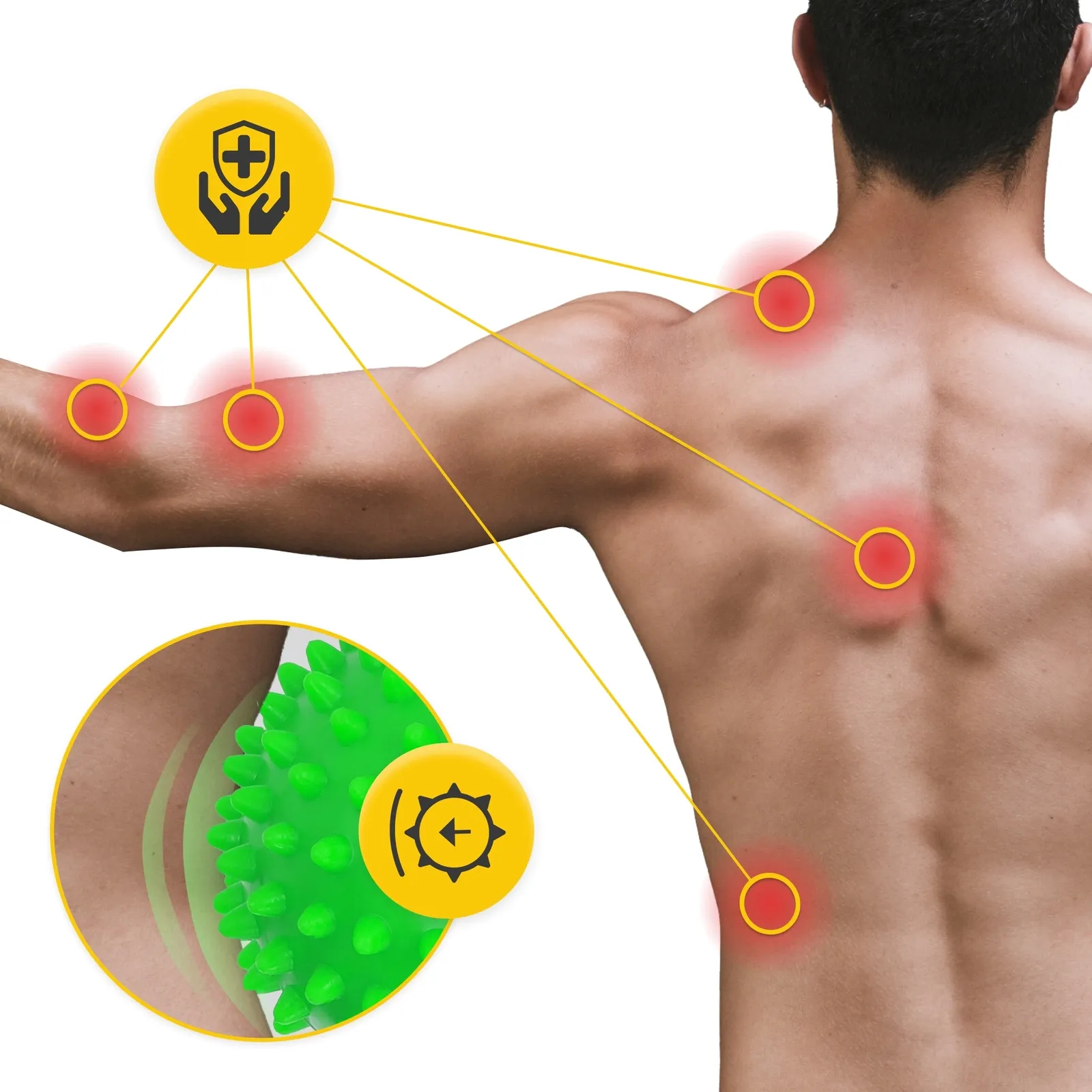 Dvigubas sensorinis masažo kamuoliukas
