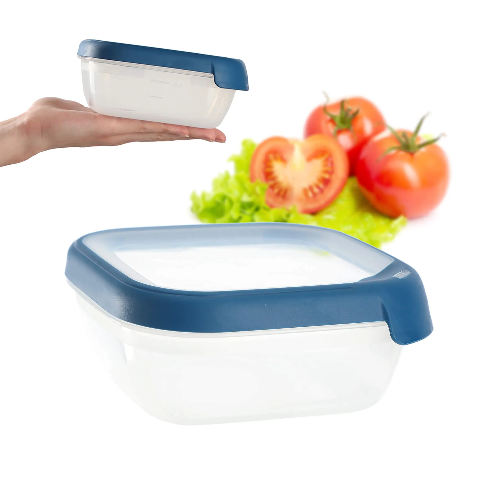 Stačiakampis indas 0,75 l Curver Grand Chef Eco Line, mėlynas 7 cm