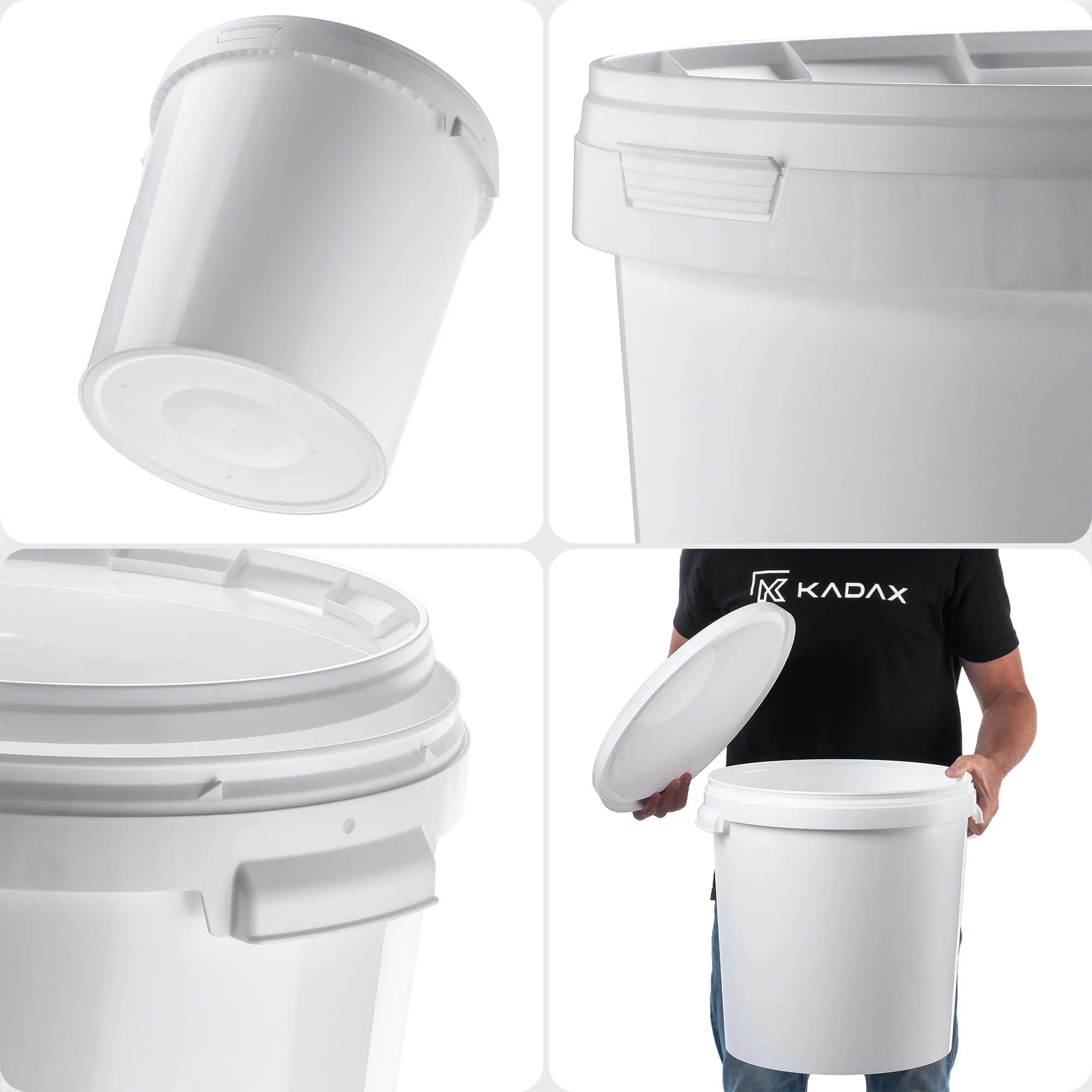 „Acerra“ fermentacijos indas su dangčiu, 33 l, baltas