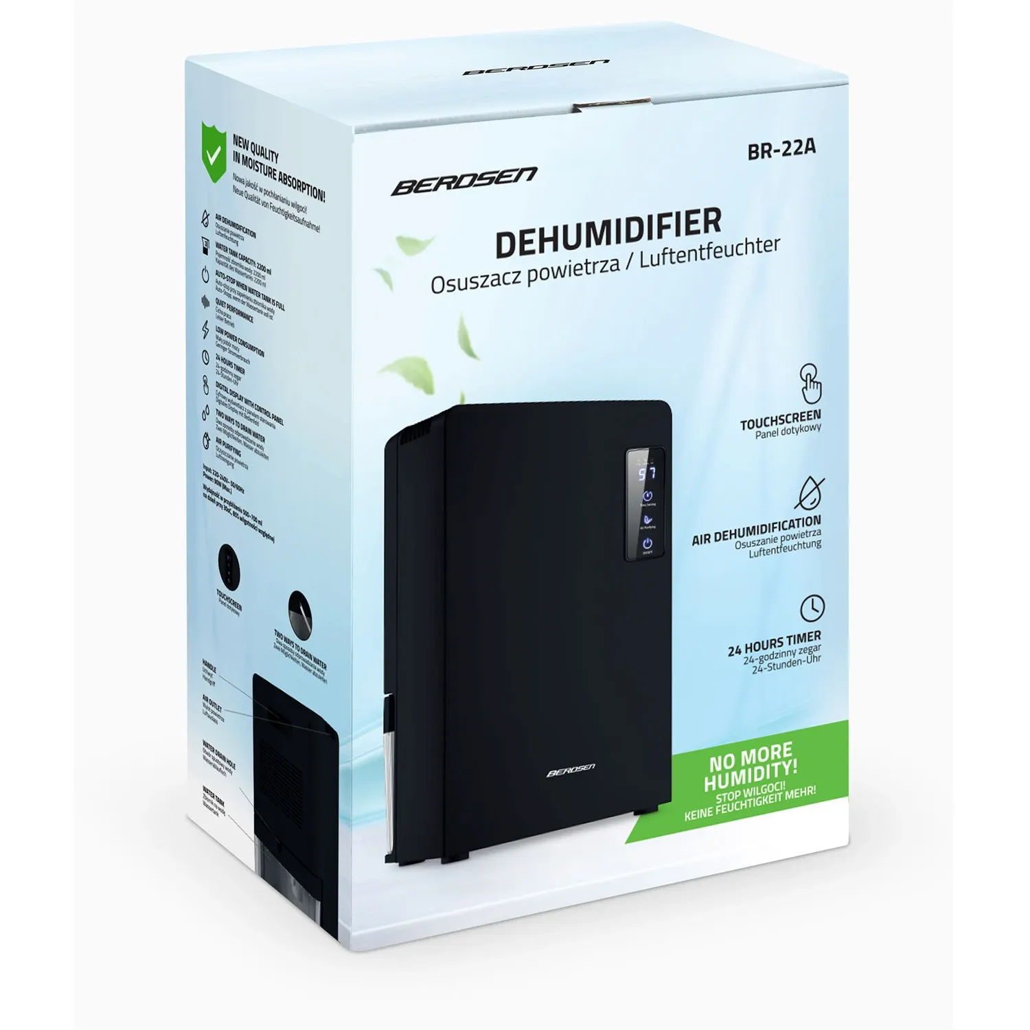 Berdsen BR-22A juodas oro sausintuvas - drėgmės sugėriklis - nuotrauka 1