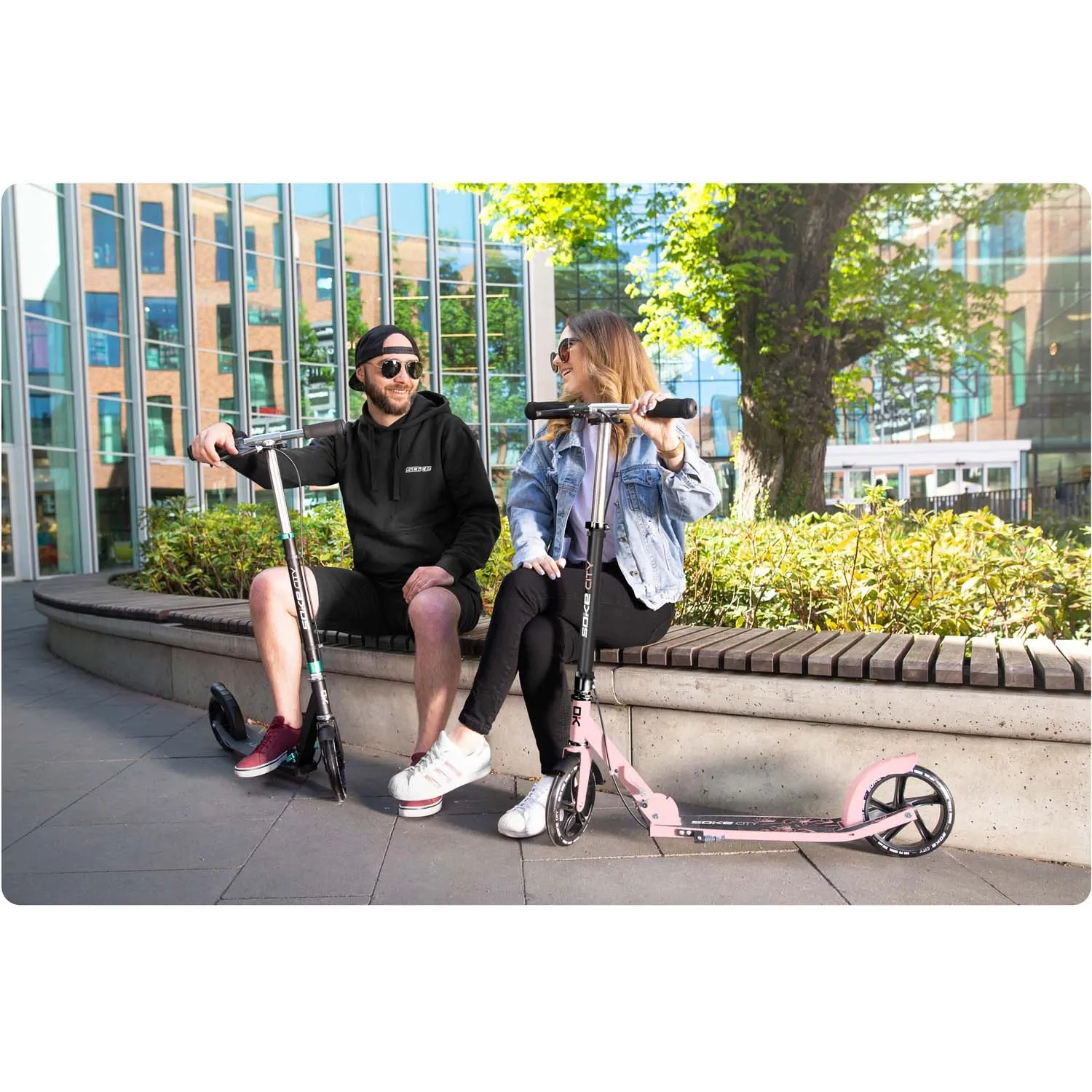 Soke City paspirtukas juodas ir rožinis - nuotrauka 1