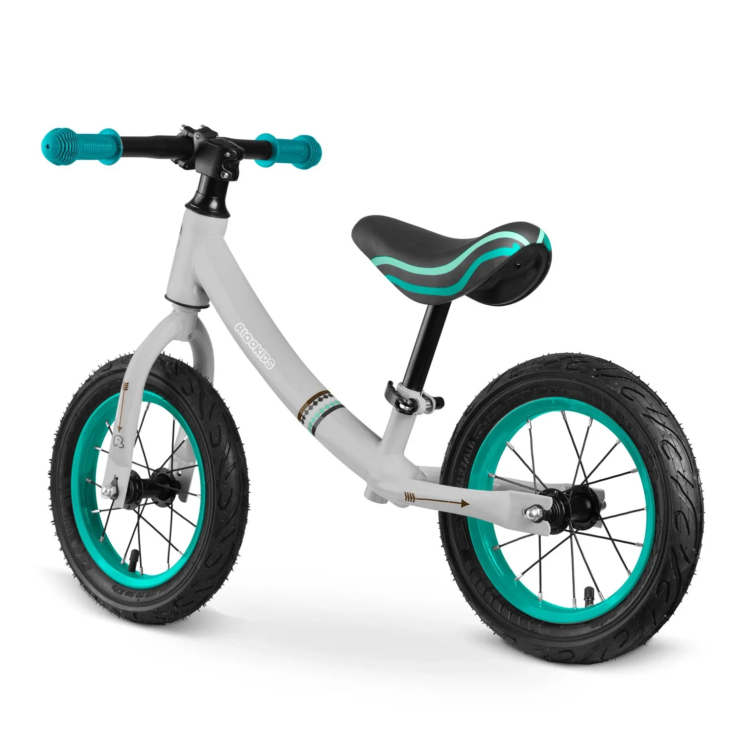 „Ricokids“ pilkai turkio spalvos balansinis dviratis vaikams - nuotrauka 1