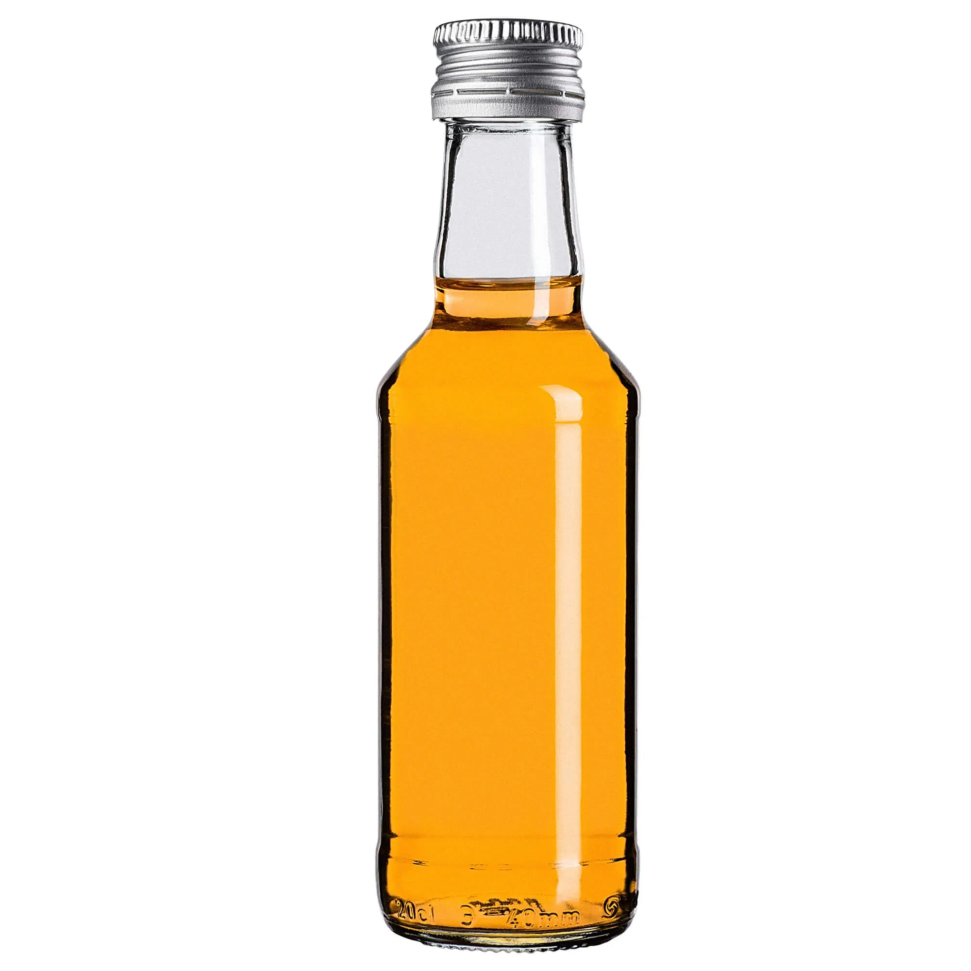 Monopol stikliniai buteliukai 200 ml su sidabriniu dangteliu, 100 vnt.
