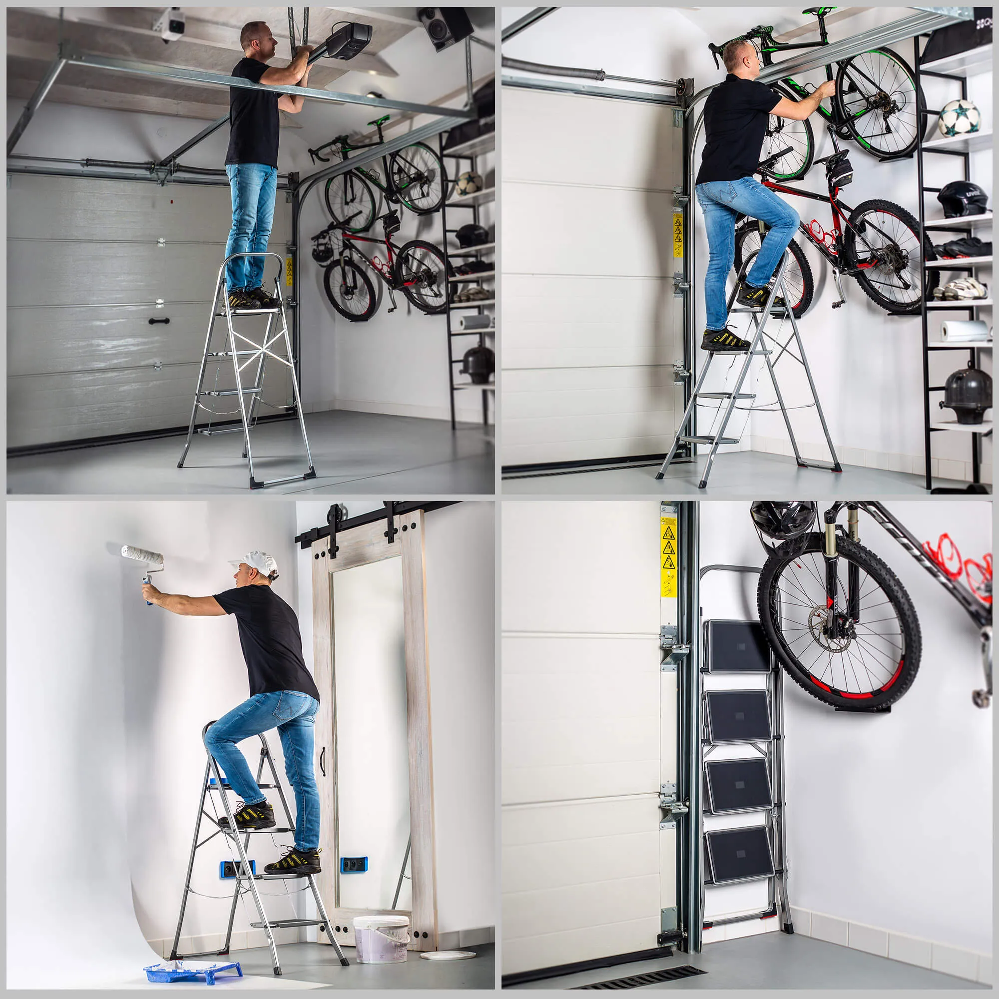 „Toro“ plieninės kopėčios su platforma, 4 laipteliai, 150 kg