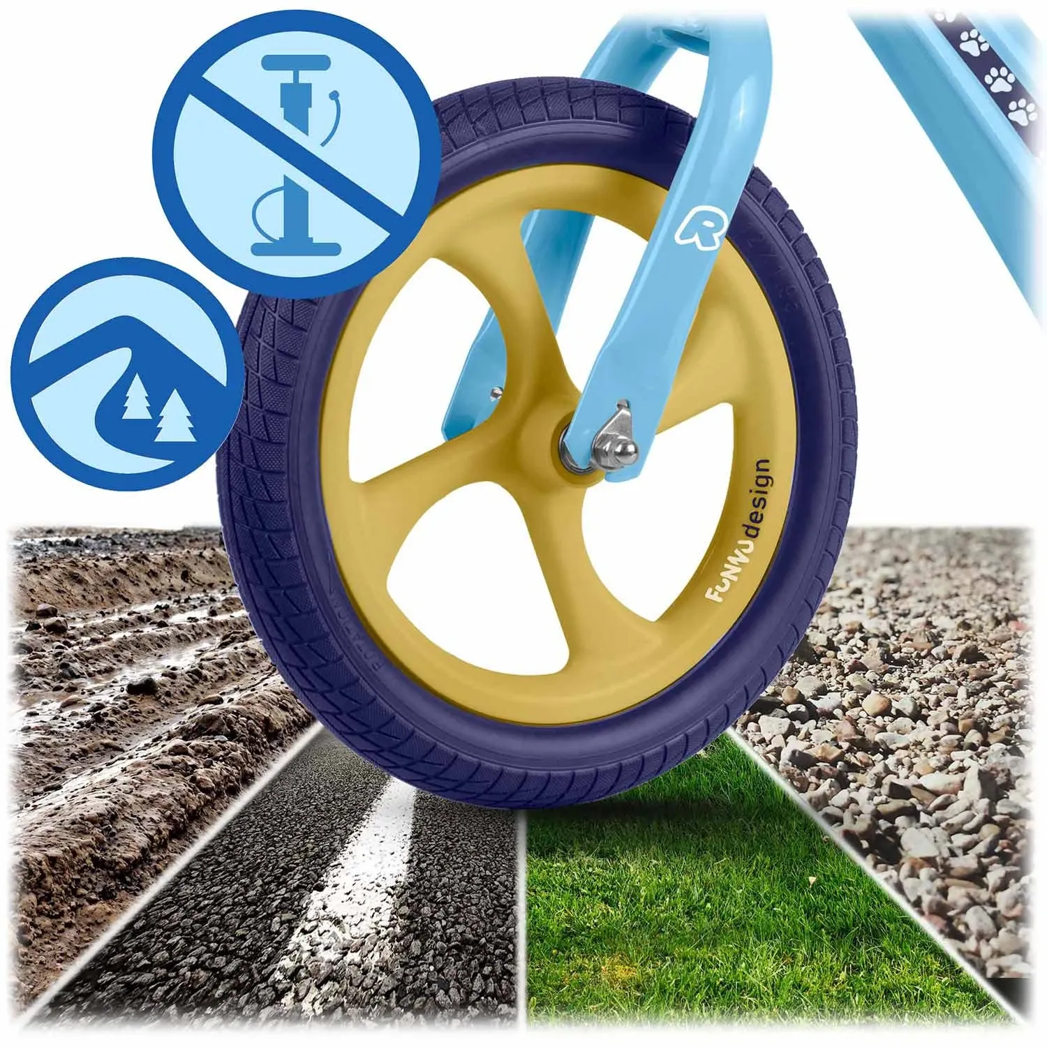 Ricokids FUNNU balansinis dviratis vaikams - nuotrauka 1