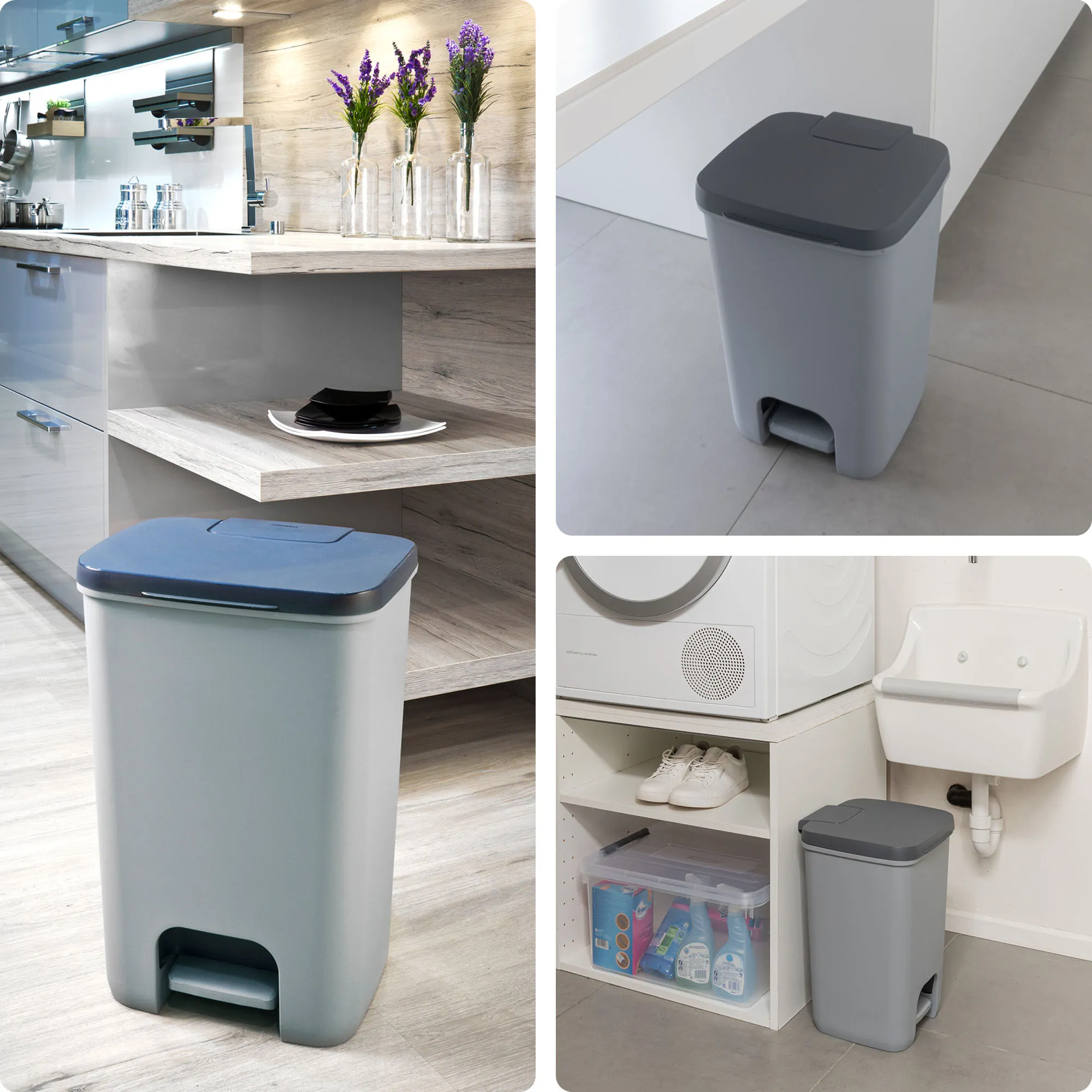 Curver Essentials 40 l šiukšliadėžė, pilka