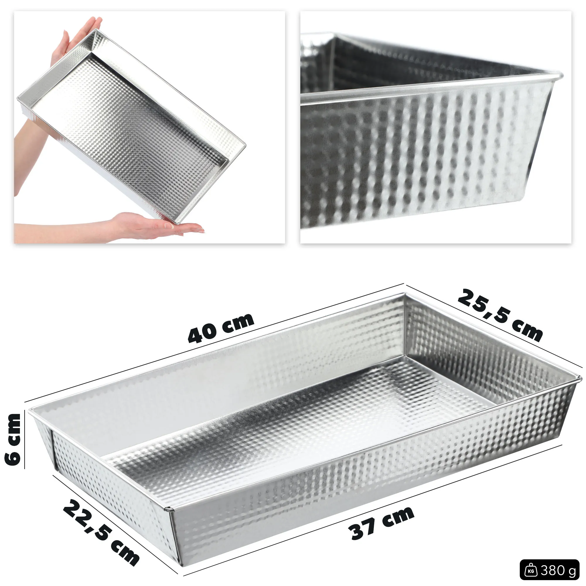 Imperia kepimo forma 40 x 25 cm, sidabrinė