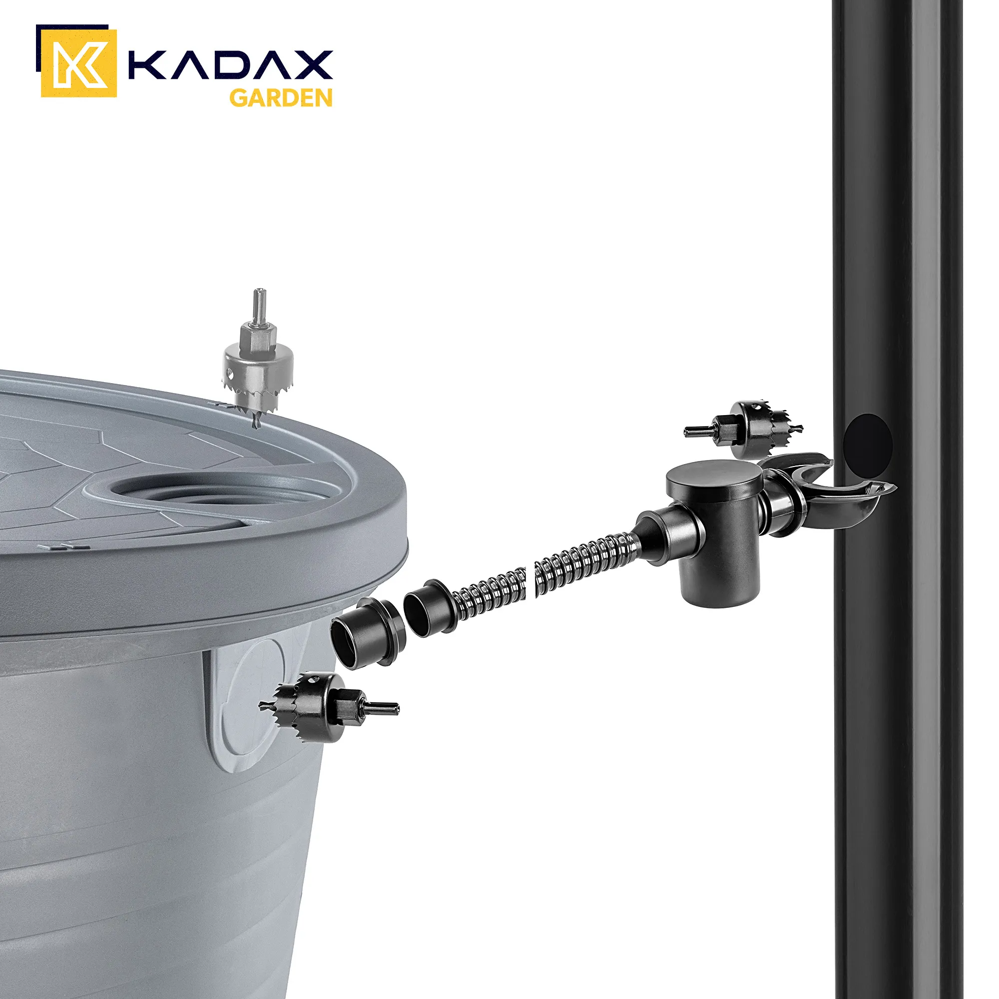 Molar 260L lietaus vandens bakas su prijungimo komplektu, pilkas