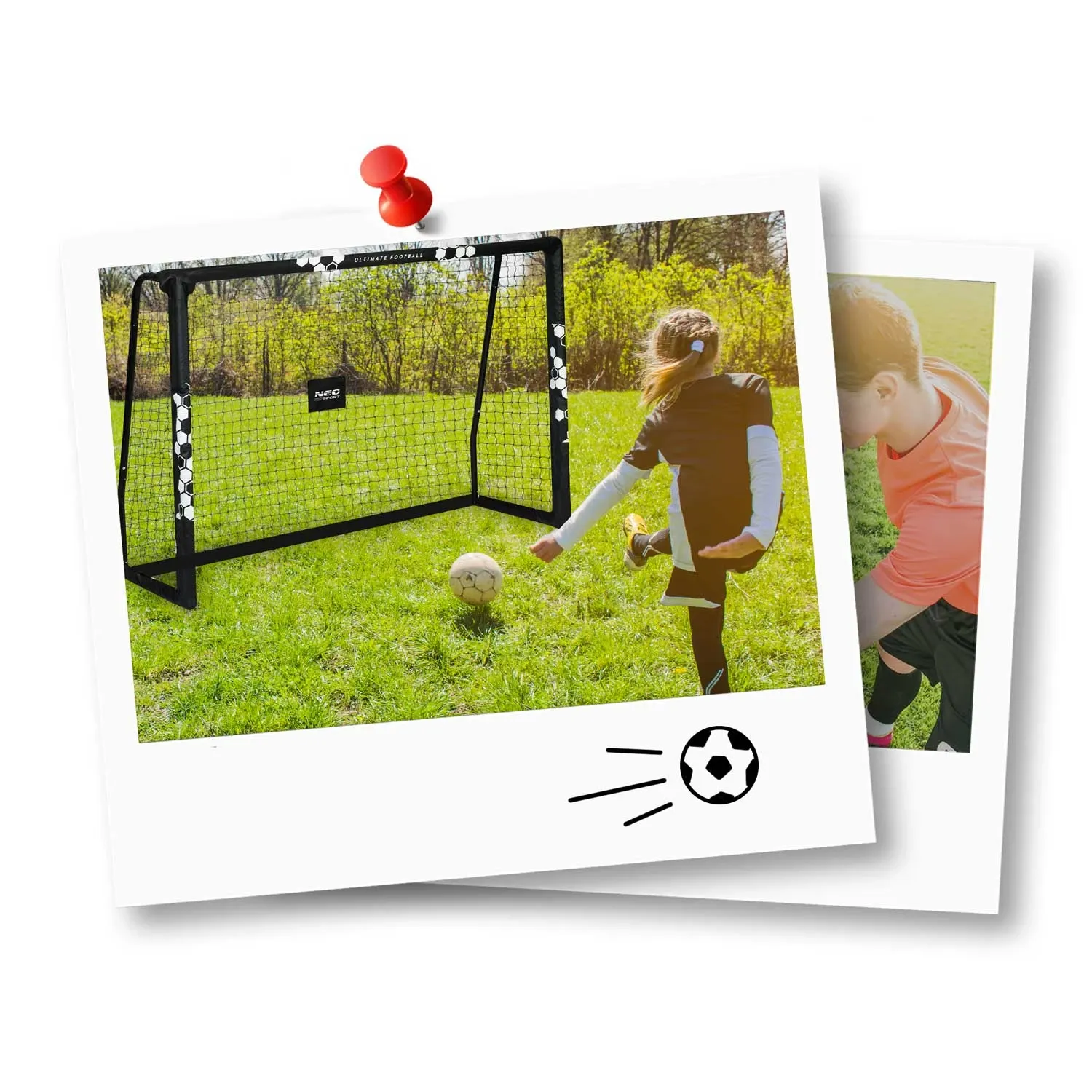 Futbolo vartai 180 x 120 x 60 cm NS-462 Šešiakampiai - nuotrauka 1