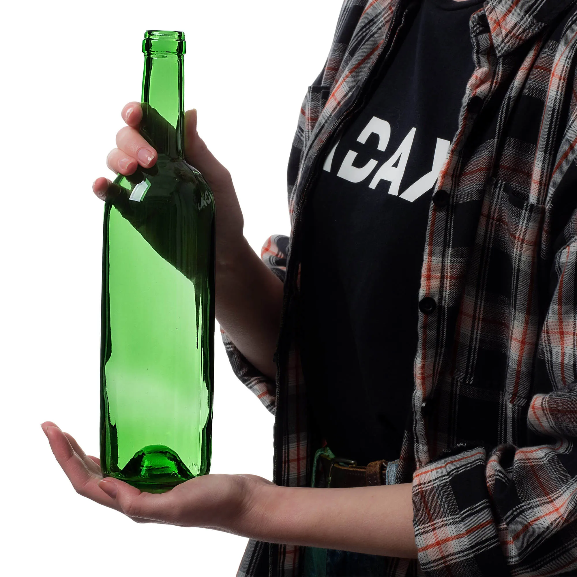 Biagio vyno buteliai 750 ml žali, be kamščio, 10 vnt.