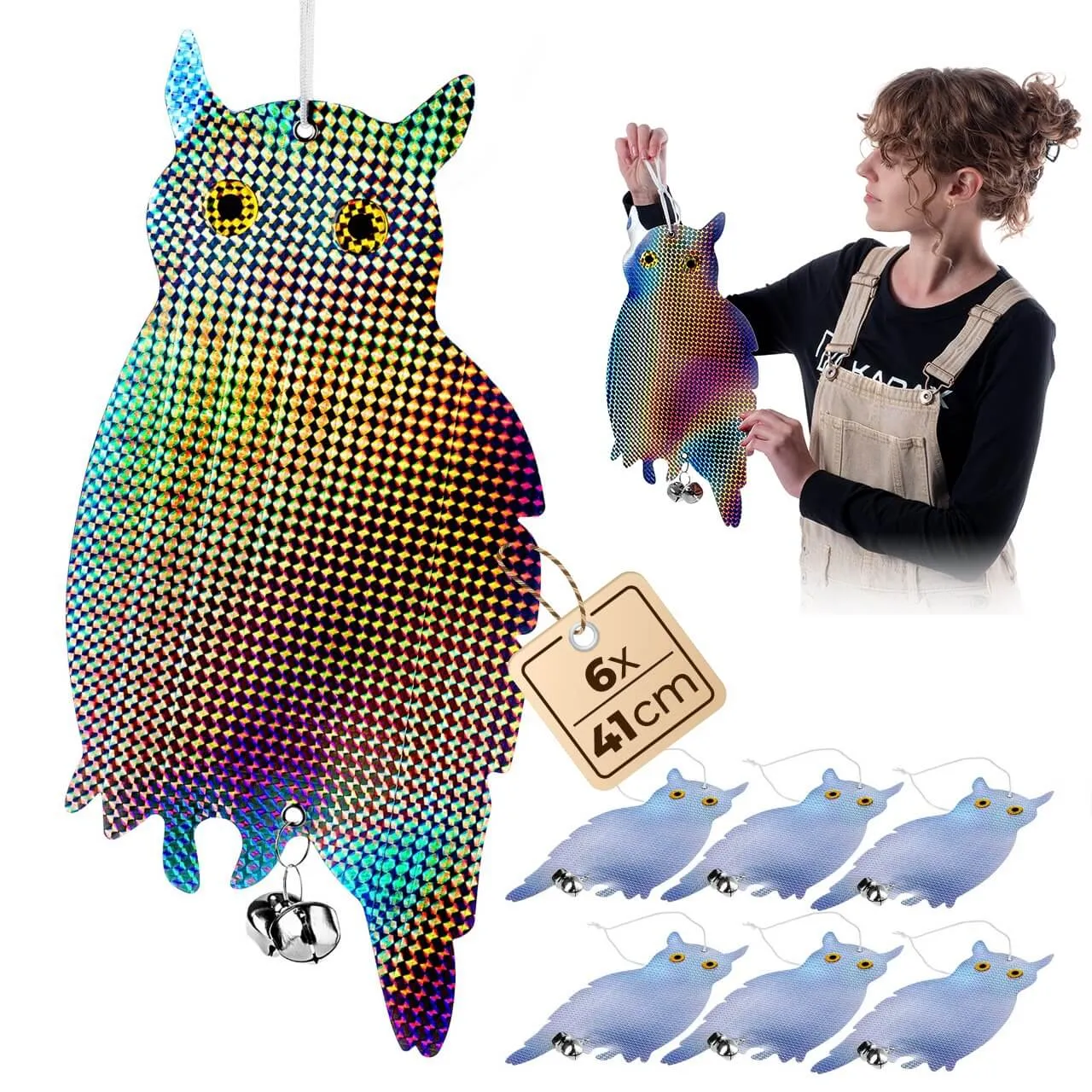 „Meun“ pelėdų paukščių baidyklės 41 x 20 cm 6 vnt.