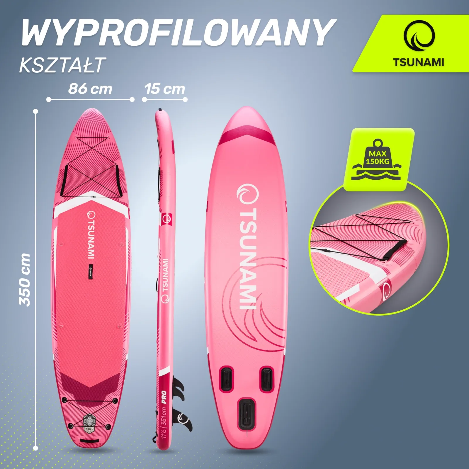 SUP PRO TSUNAMI irklentė 350 cm T10