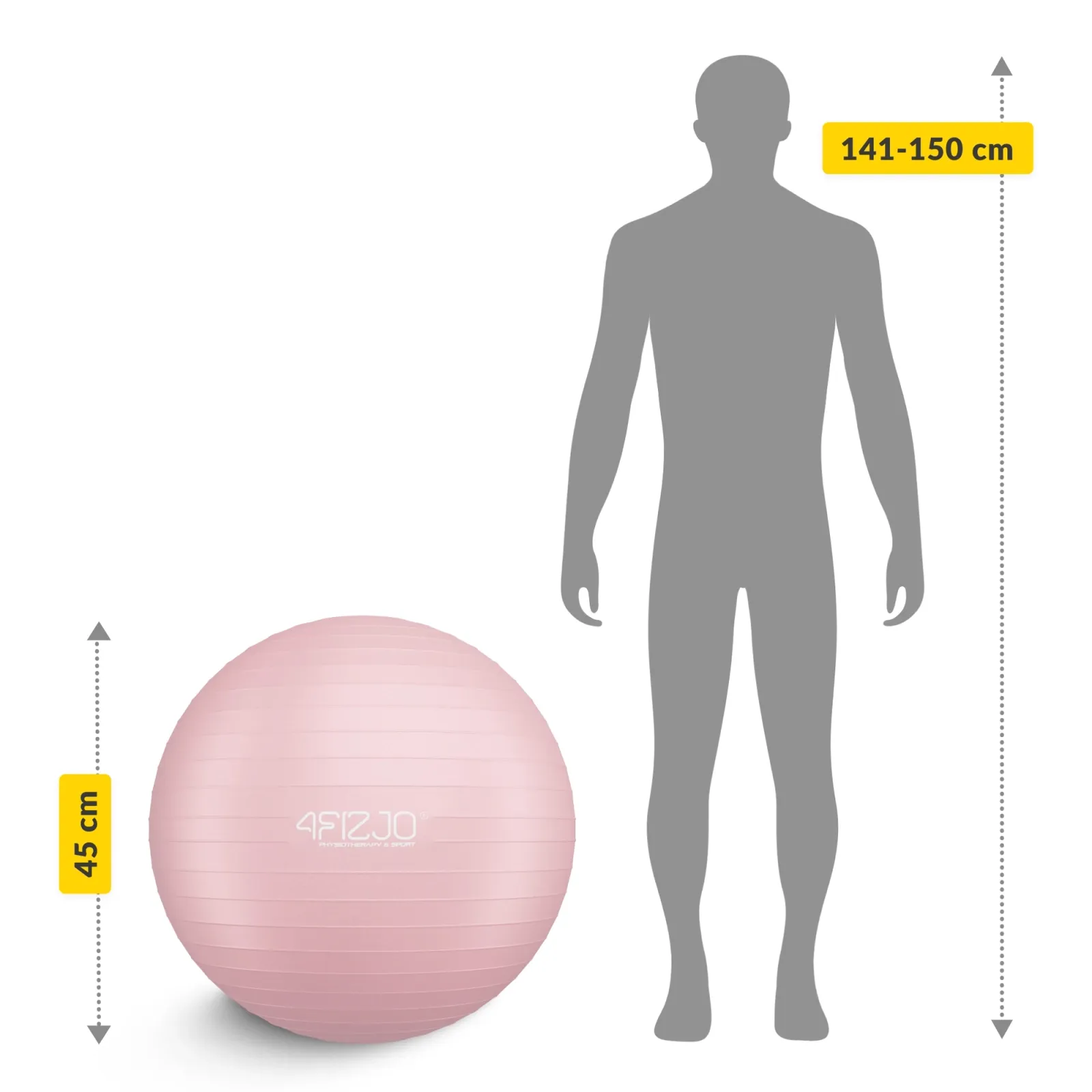 Pripučiamas gimnastikos kamuolys 55 cm