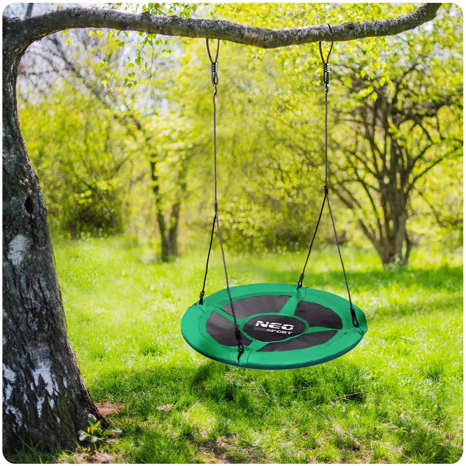 Swingo XXL žalios 95 cm varnos lizdo sūpynės - nuotrauka 1