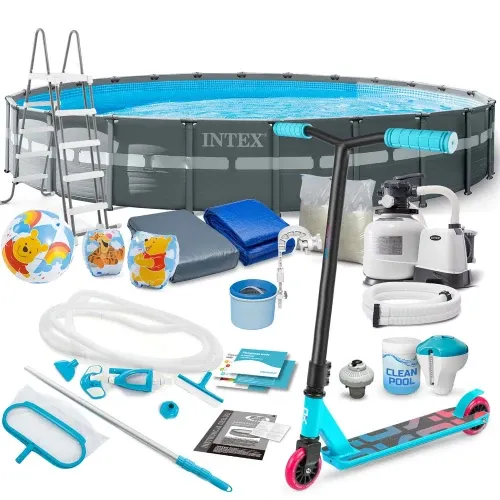 Karkasinis sodo baseinas 732 x 132 cm 20 viename INTEX 26340 + NEMOKAMAS paspirtukas - nuotrauka 1