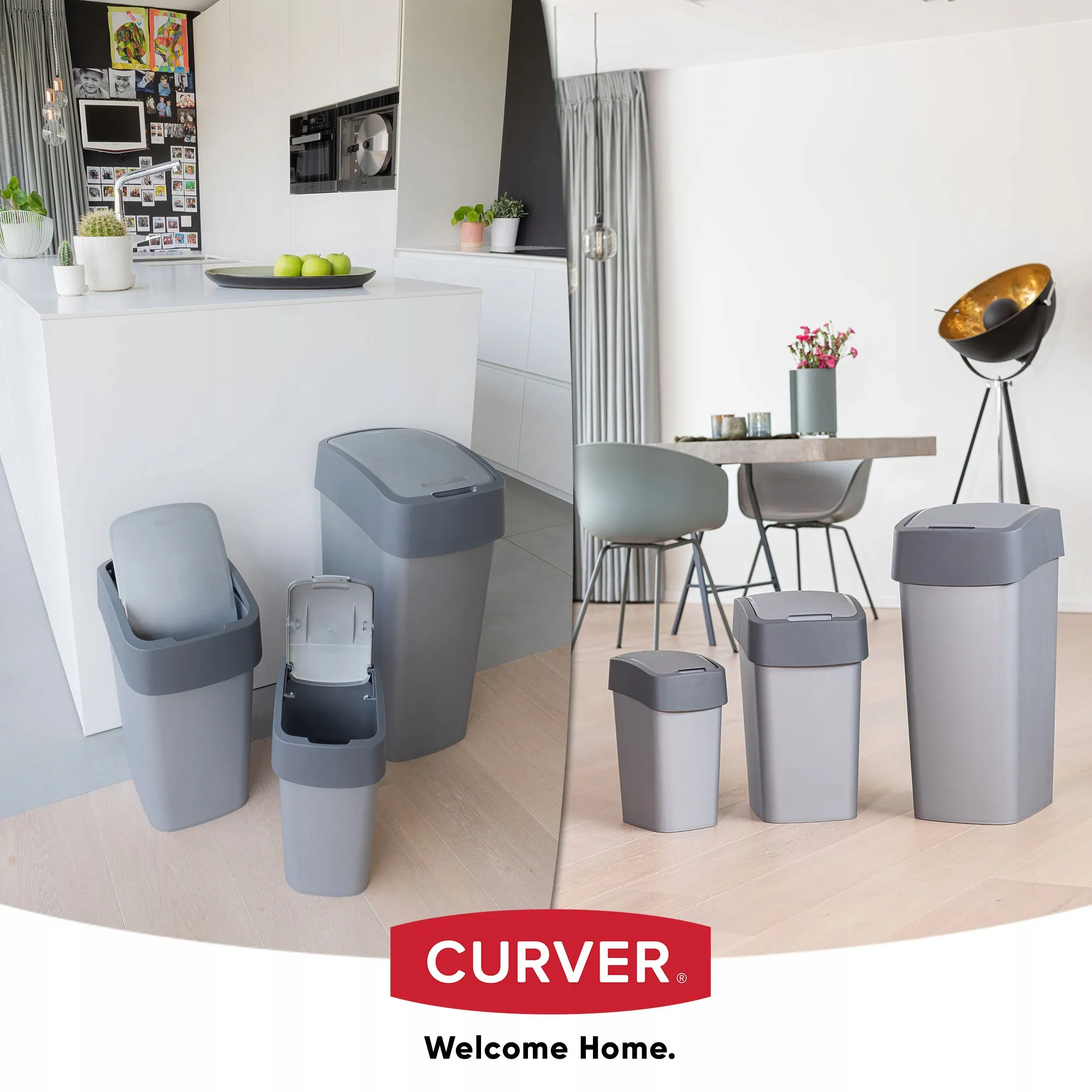 „Curver“ atverčiama šiukšliadėžė 10 l, žalia