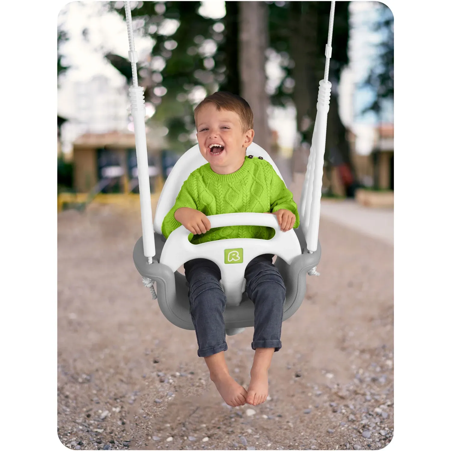 „Ricokids“ 3 viename kibiro formos sūpynės, pilkos ir baltos - nuotrauka 1