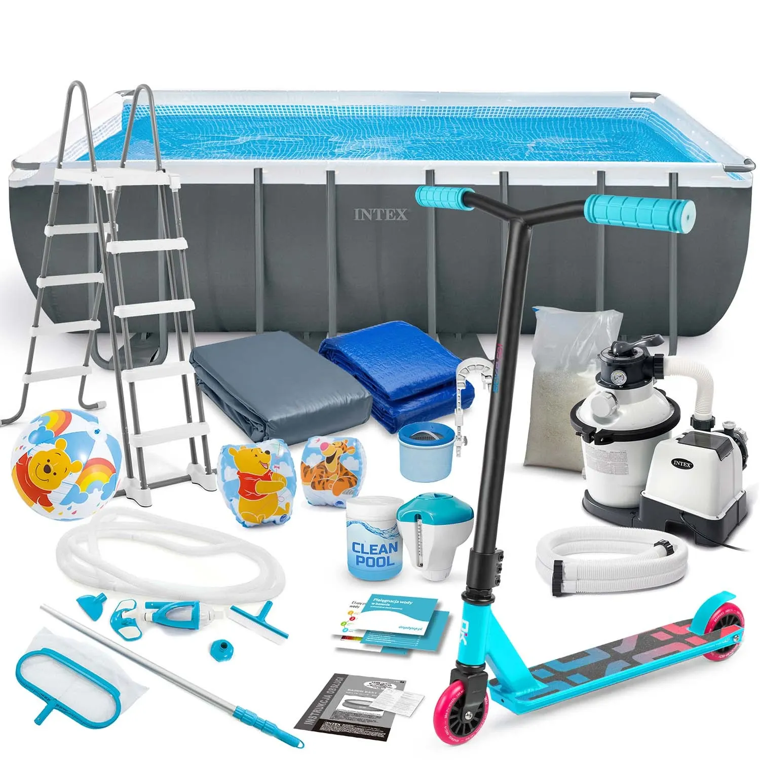Karkasinis sodo baseinas 549 x 274 x 132 cm 21 viename INTEX 26356 + NEMOKAMAS paspirtukas - nuotrauka 1