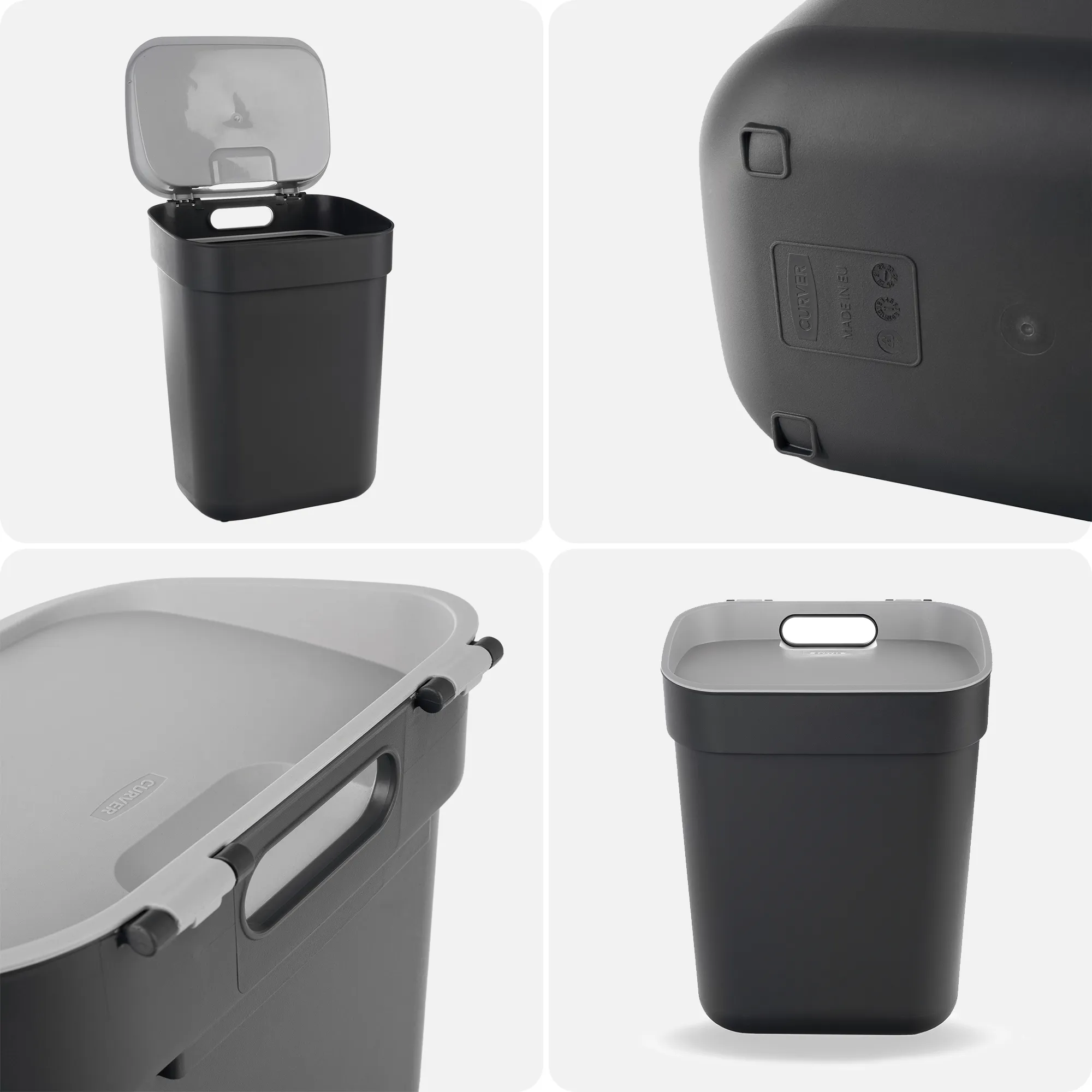 „Curver Ready to Collect“ 10 litrų pilka atliekų rūšiavimo šiukšliadėžė