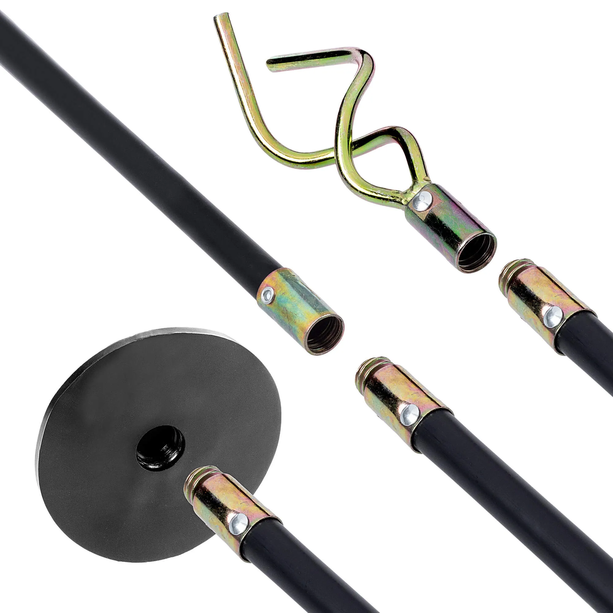 10 Riglon kanalizacijos atkimšimo strypų rinkinys, 9 m, juodi