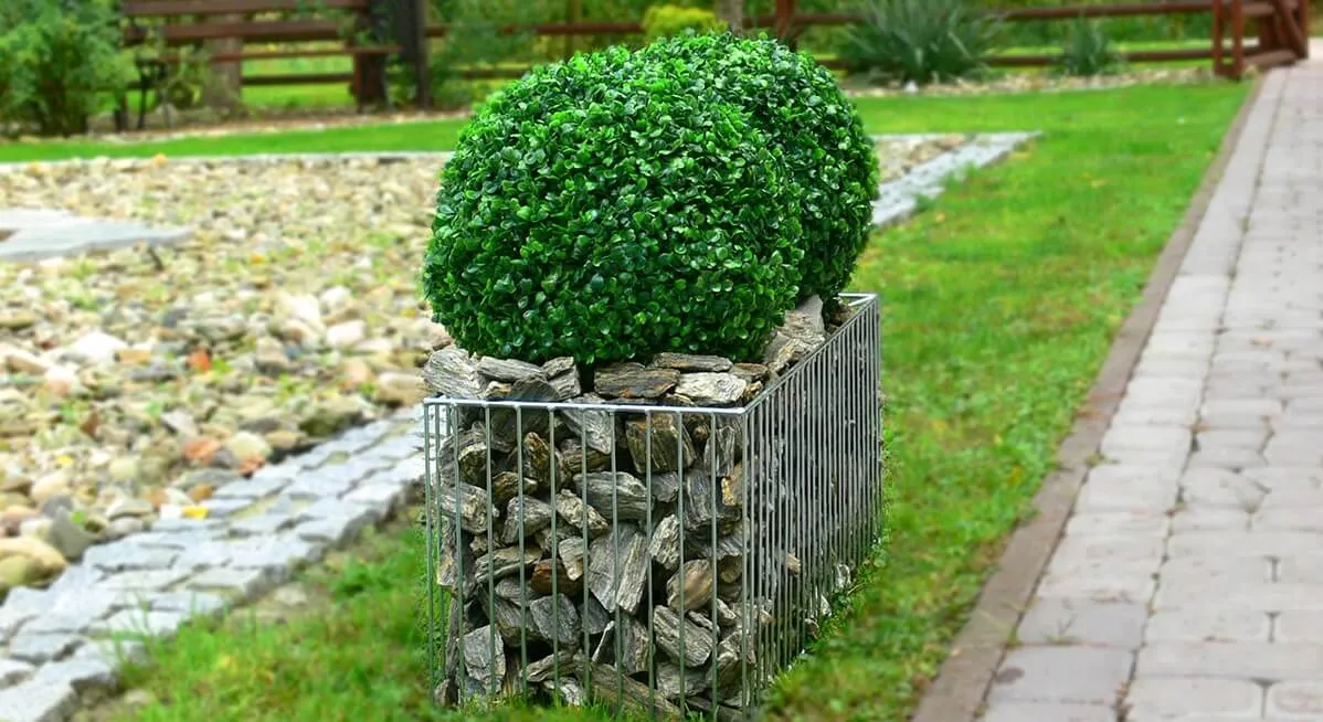 Plieninis gabioninis vazonas 25 x 72 cm
