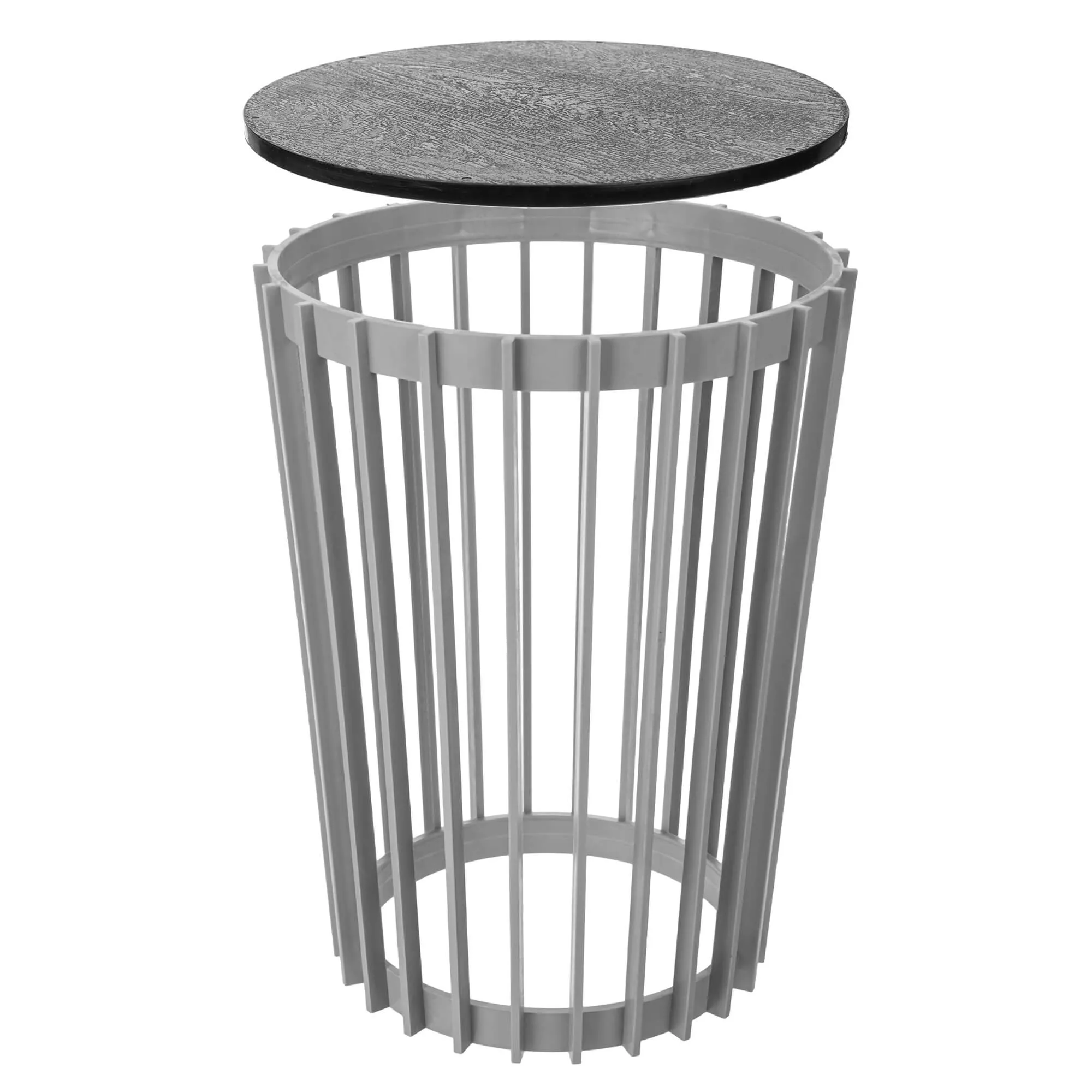 Aytre dvipusis augalų stovas 40 cm platinos spalvos + juodas stalviršis