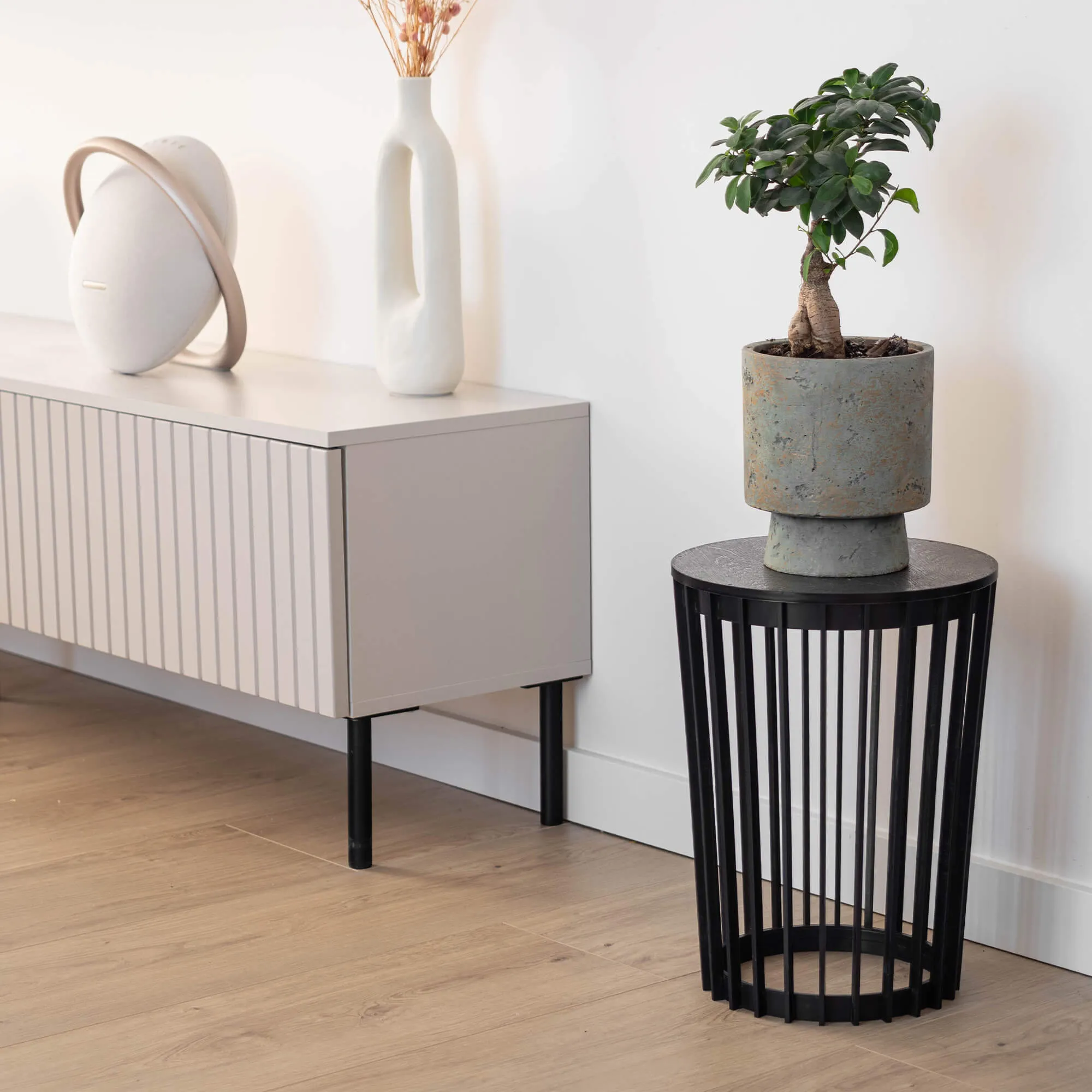 Aytre dvipusis augalų stovas 54 cm juodas + juodas stalviršis